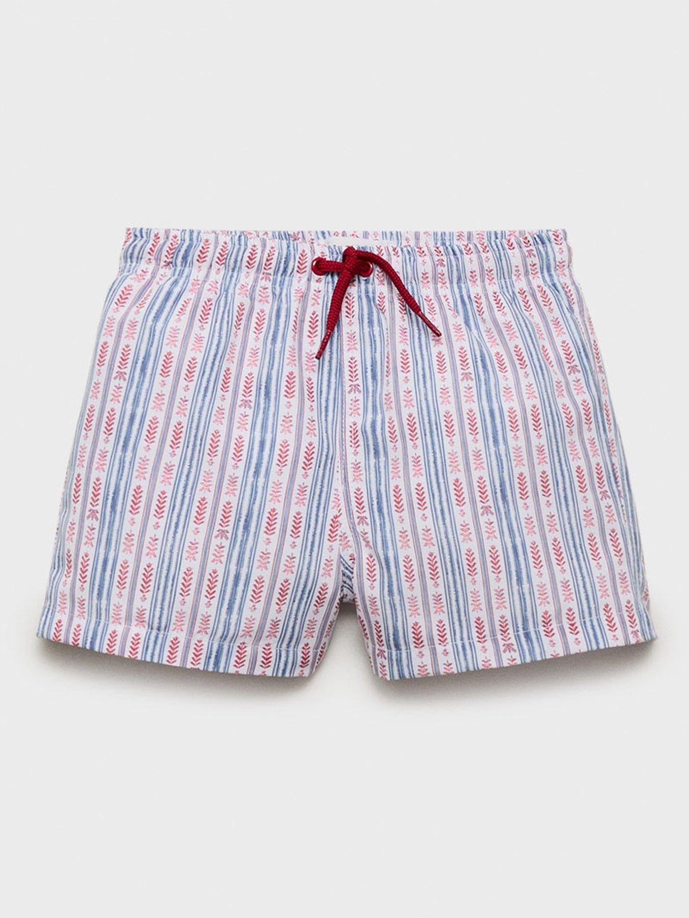 front image of mango-baby-boys-swimshorts-blue