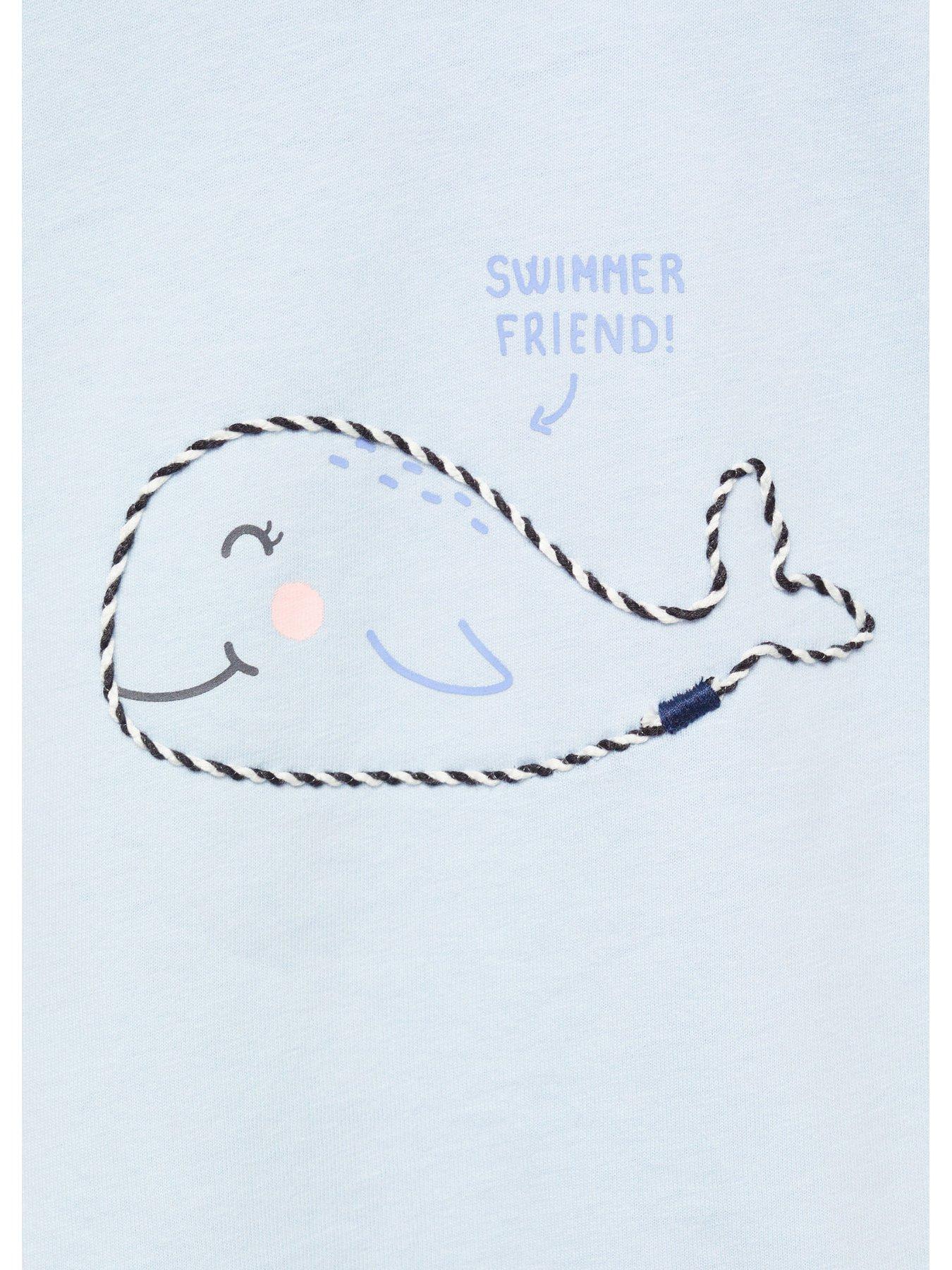  image of mango-younger-girls-whale-short-sleeve-tshirt-blue