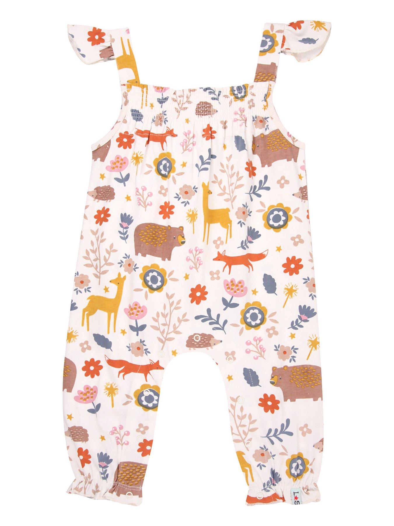  image of lilly-sid-baby-girls-animals-dungarees-multi