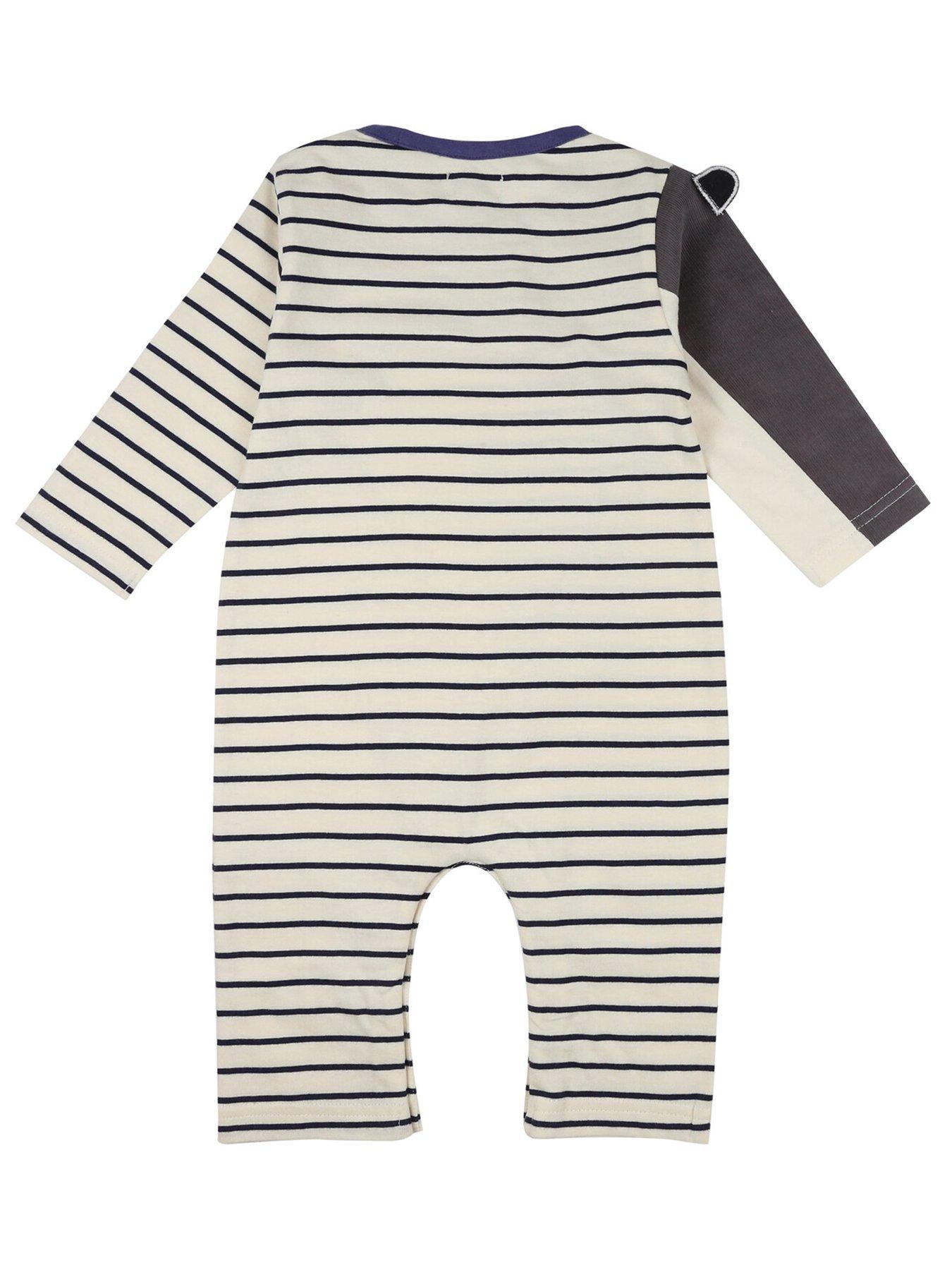  image of lilly-sid-baby-boys-badger-sleeve-stripe-playsuit-multi
