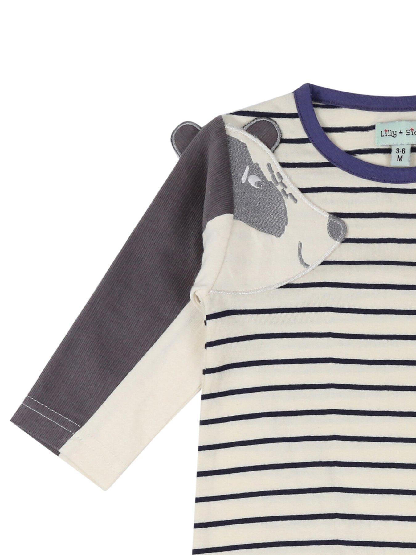  image of lilly-sid-baby-boys-badger-sleeve-stripe-playsuit-multi