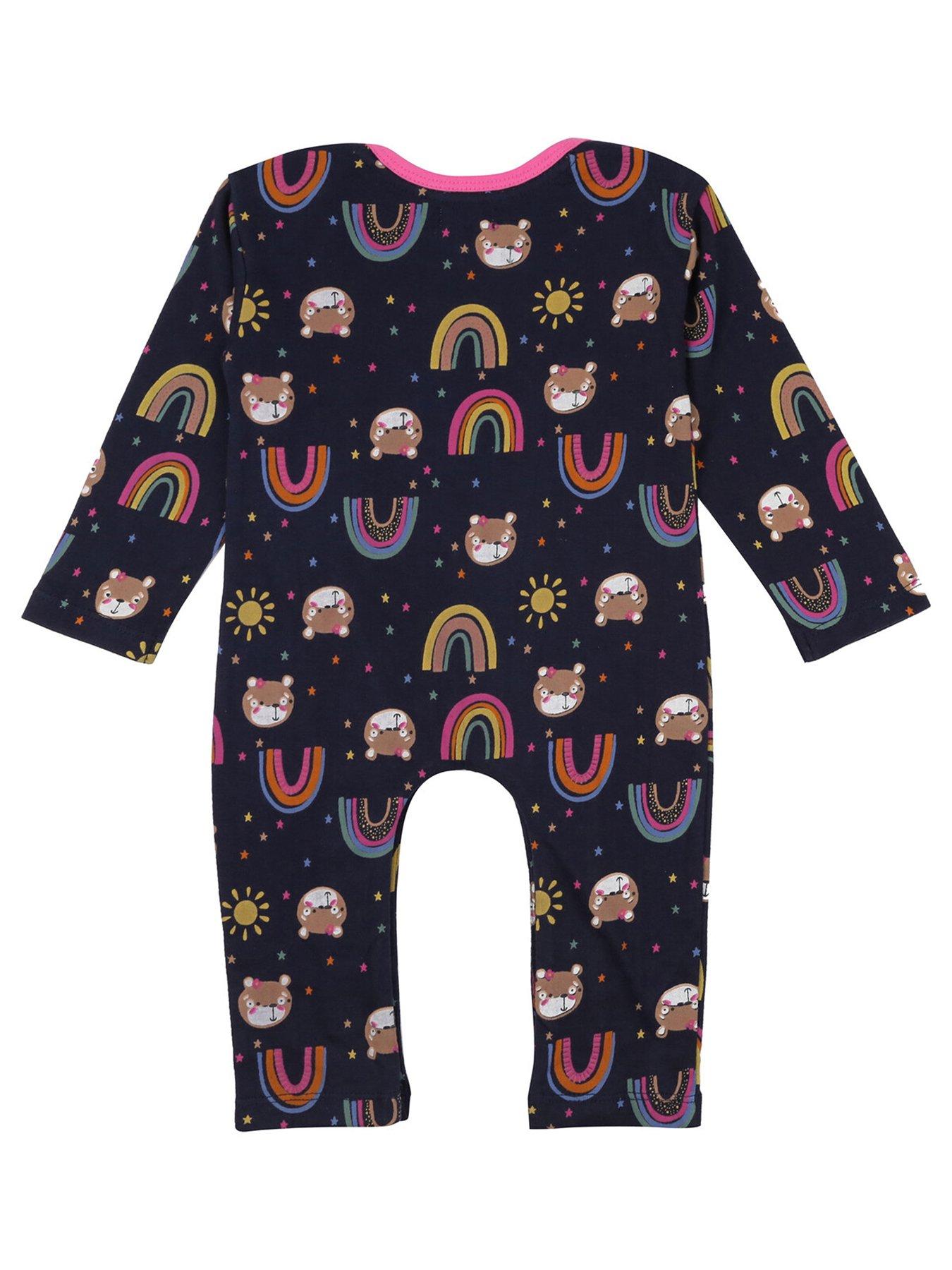  image of lilly-sid-baby-girls-lilly-rainbow-print-playsuit-navy