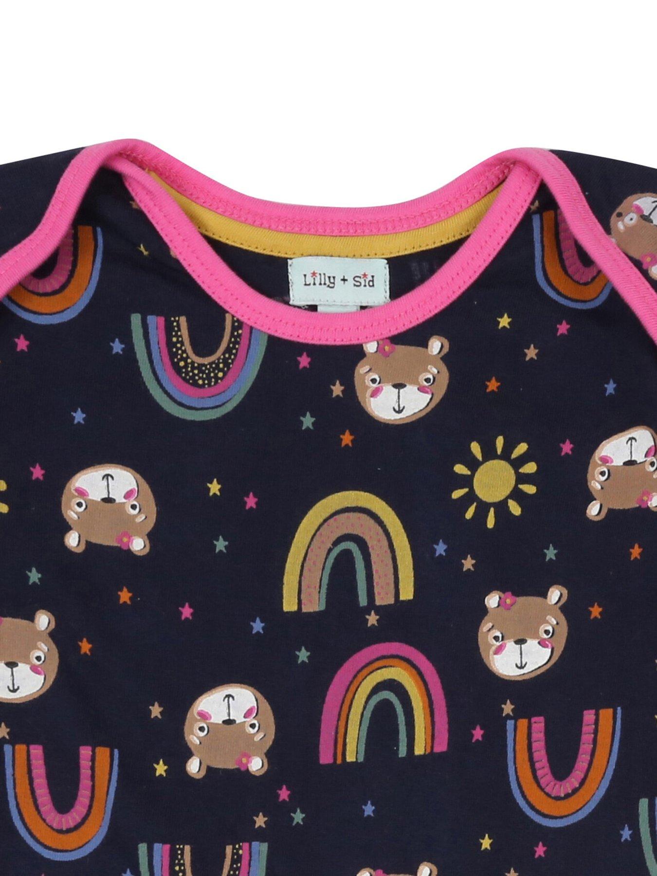  image of lilly-sid-baby-girls-lilly-rainbow-print-playsuit-navy