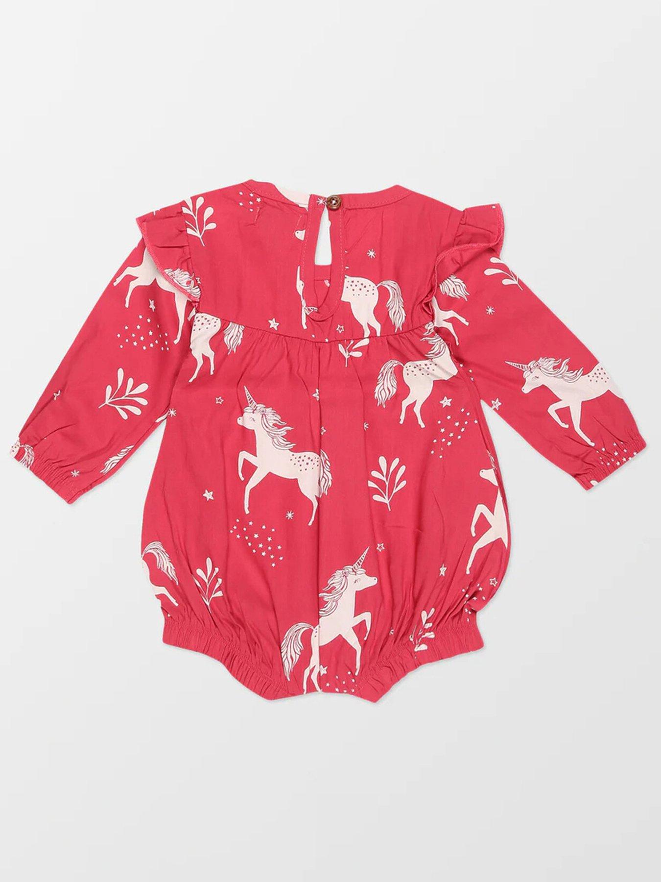  image of lilly-sid-baby-girls-unicorn-bubble-romper-multi