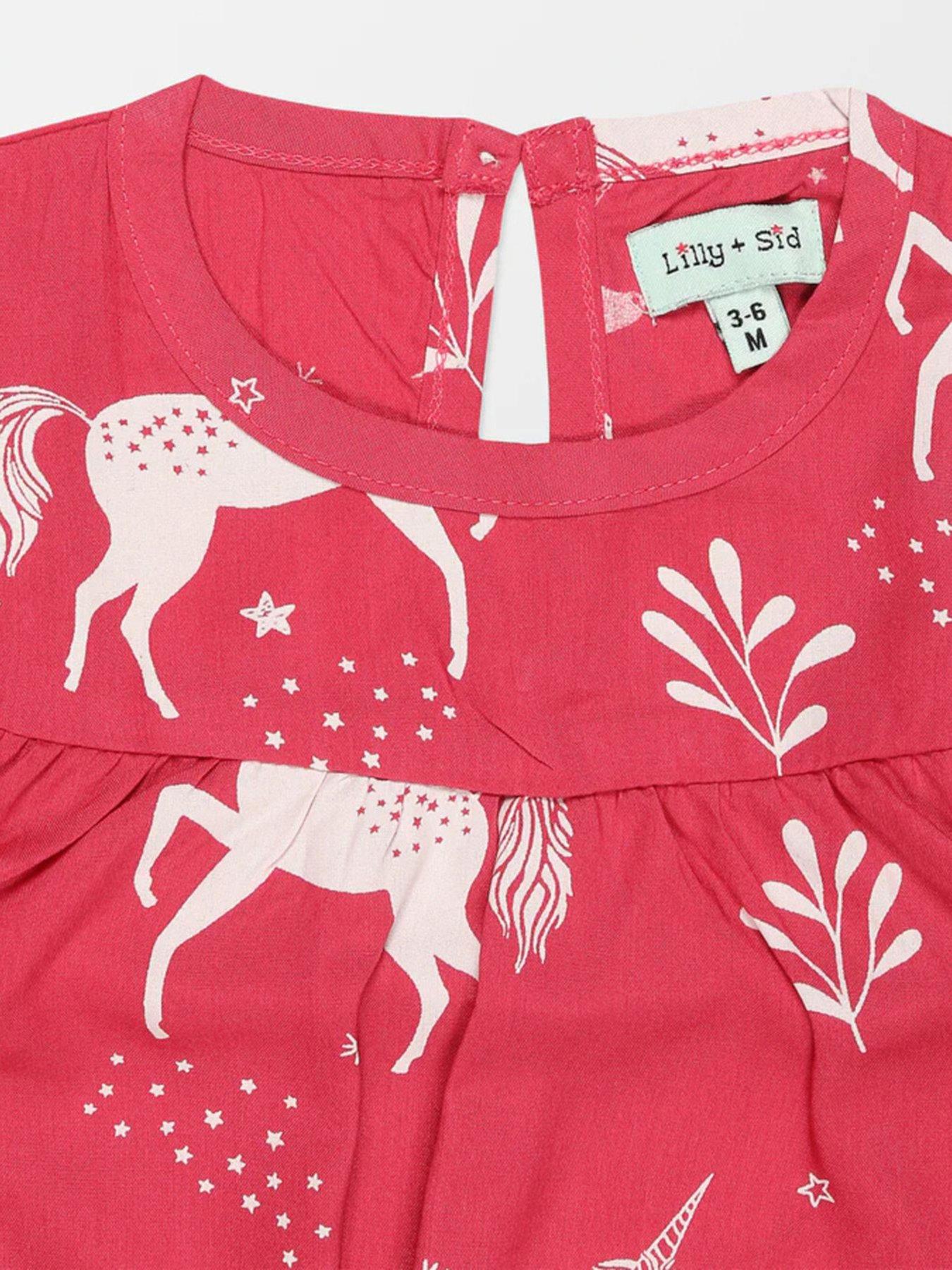  image of lilly-sid-baby-girls-unicorn-bubble-romper-multi