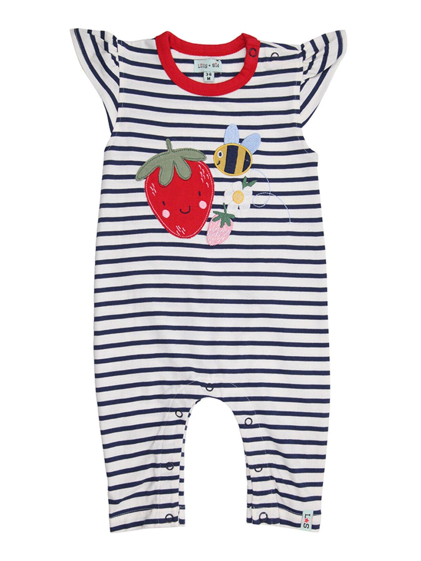Image 1 of 1 of Lilly + Sid Baby Girls Busy Bee Applique Playsuit - Multi