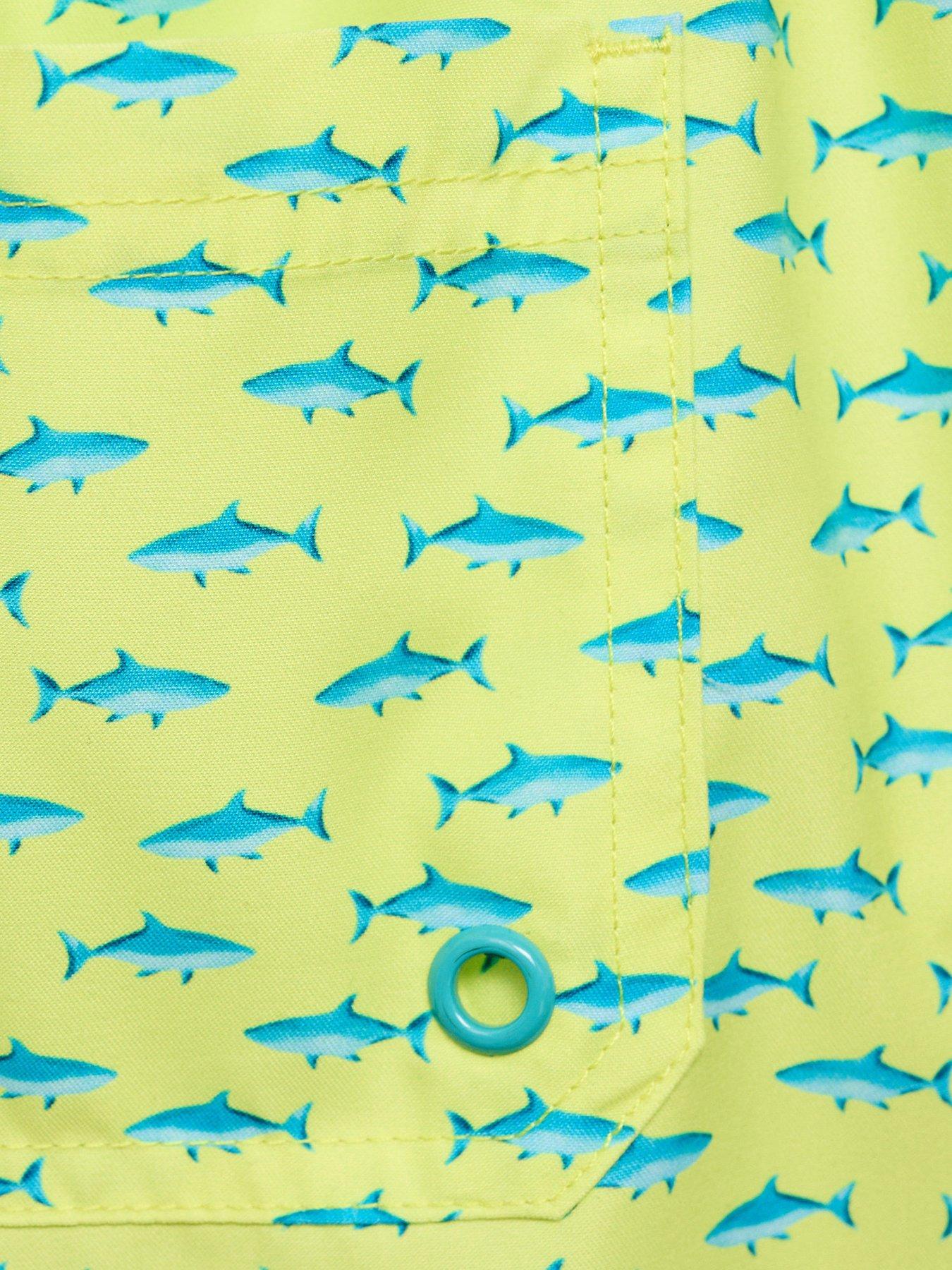  image of mango-boys-shark-swimshorts-bright-green