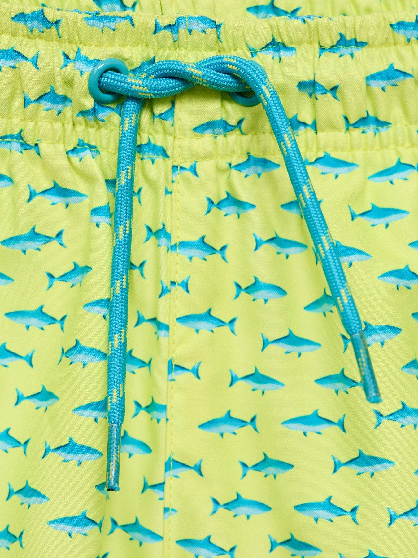  image of mango-boys-shark-swimshorts-bright-green