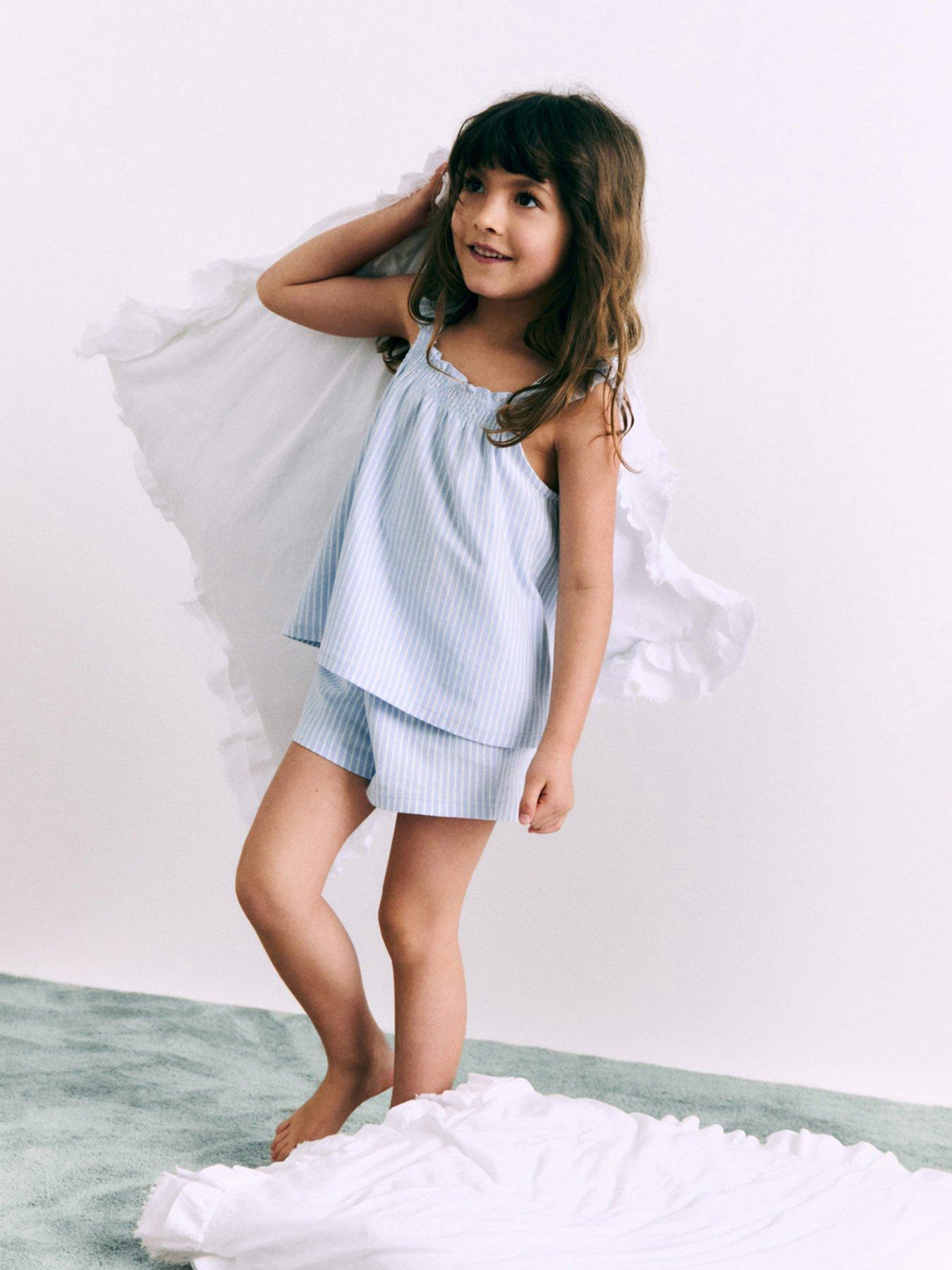 mango-younger-girls-stripe-shorty-pyjamas-blue