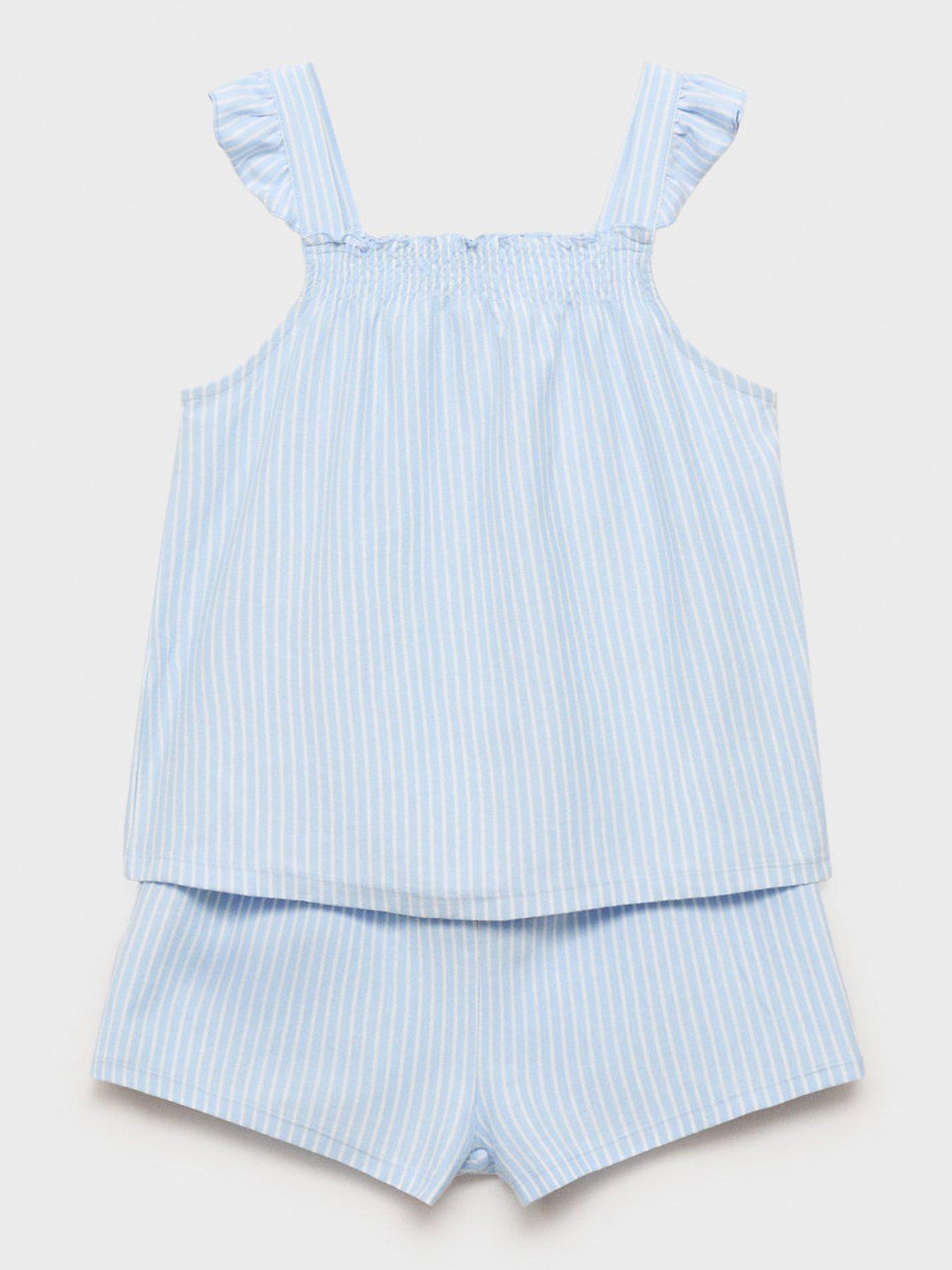mango-girls-stripe-shorty-pyjamas-blue