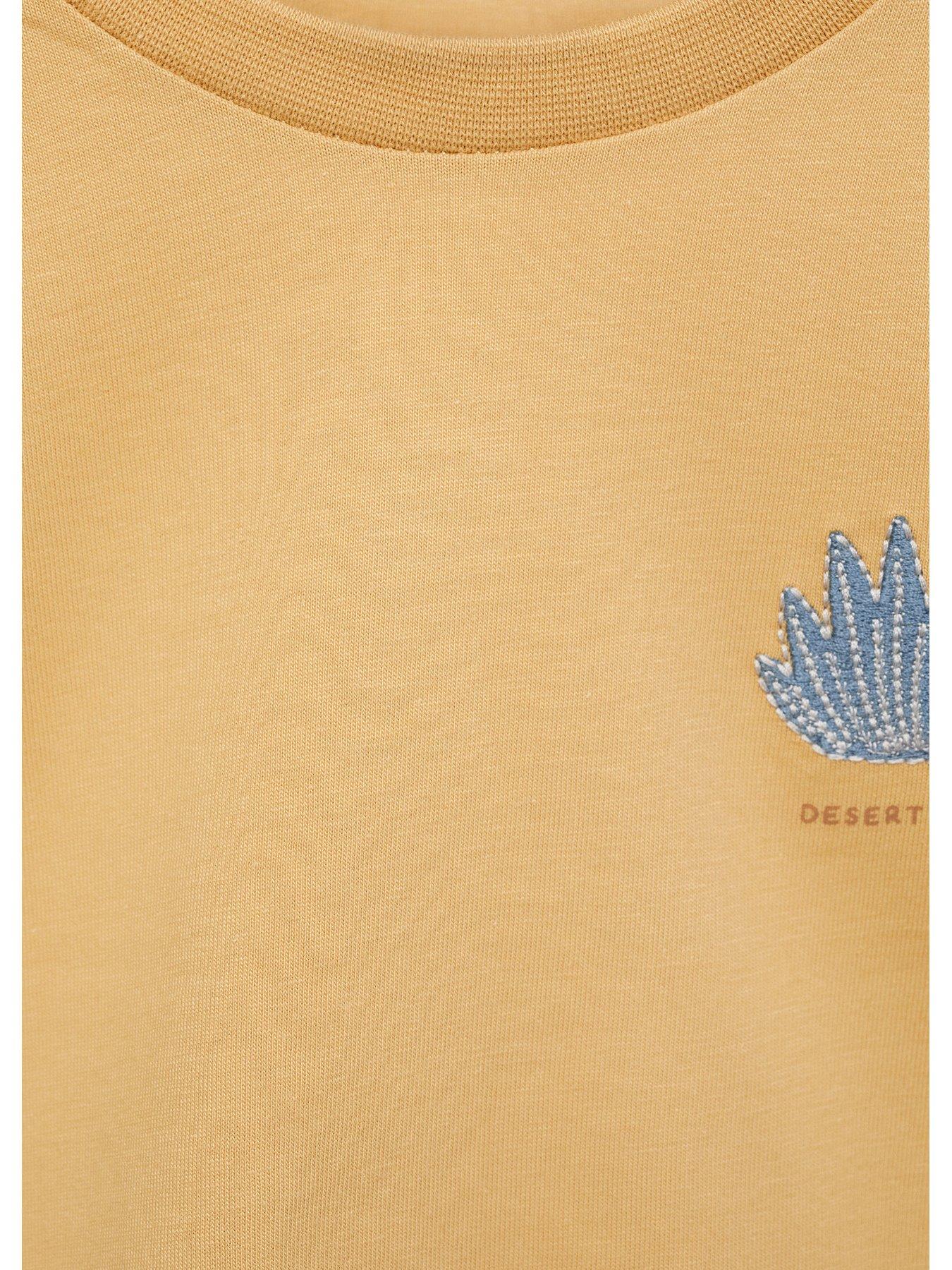  image of mango-younger-boys-desert-vibes-back-print-short-sleeve-t-shirt-yellow