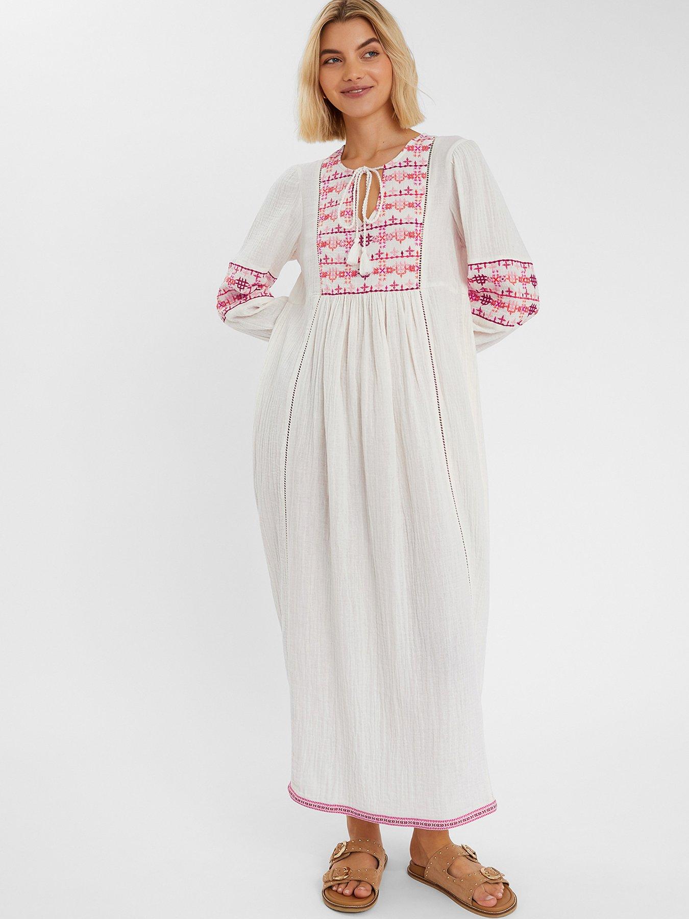 accessorize-maxi-embroidered-sleeve-dress-ivory