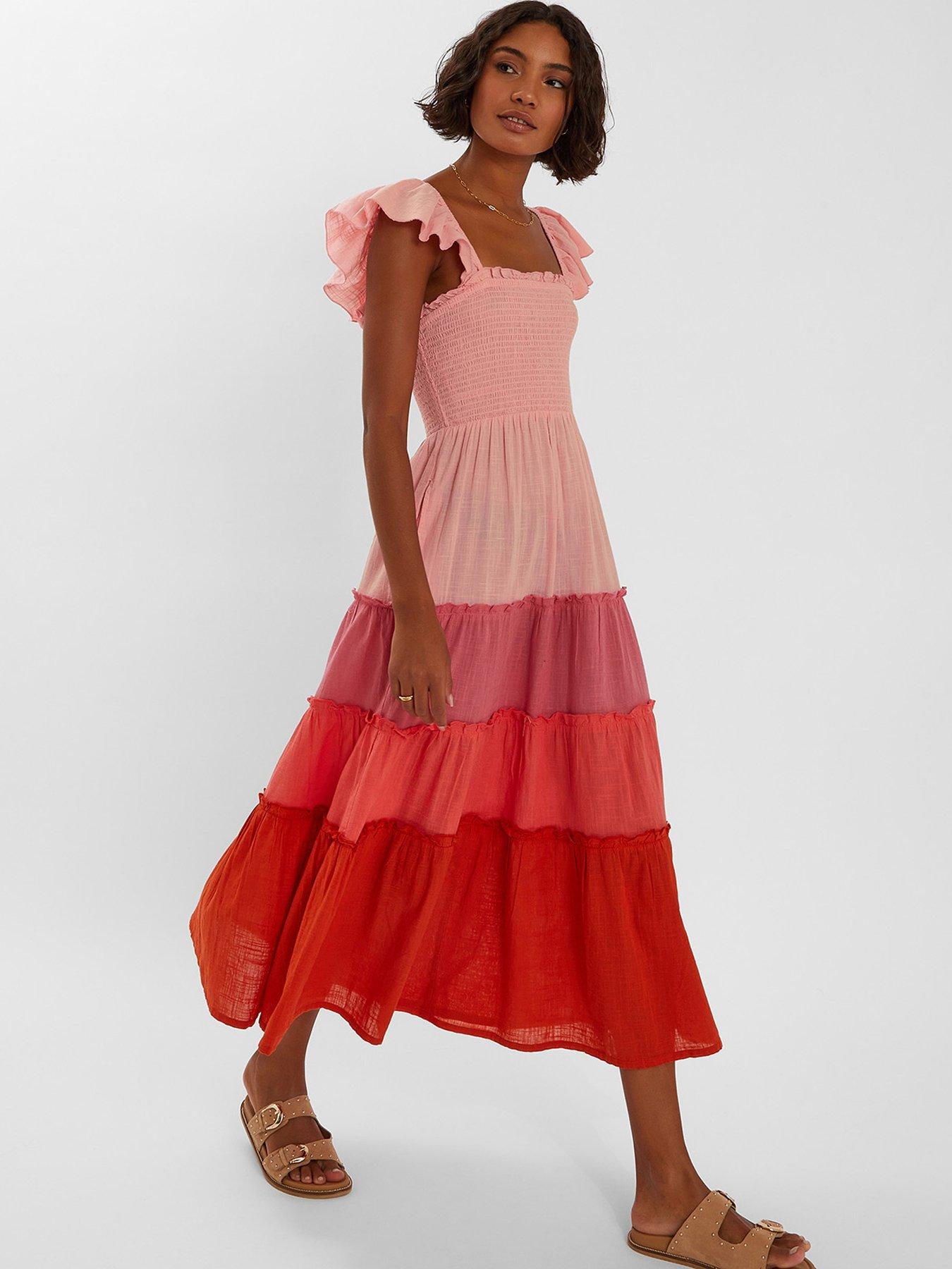 accessorize-colourblock-tiered-midaxi-dress-pinkred