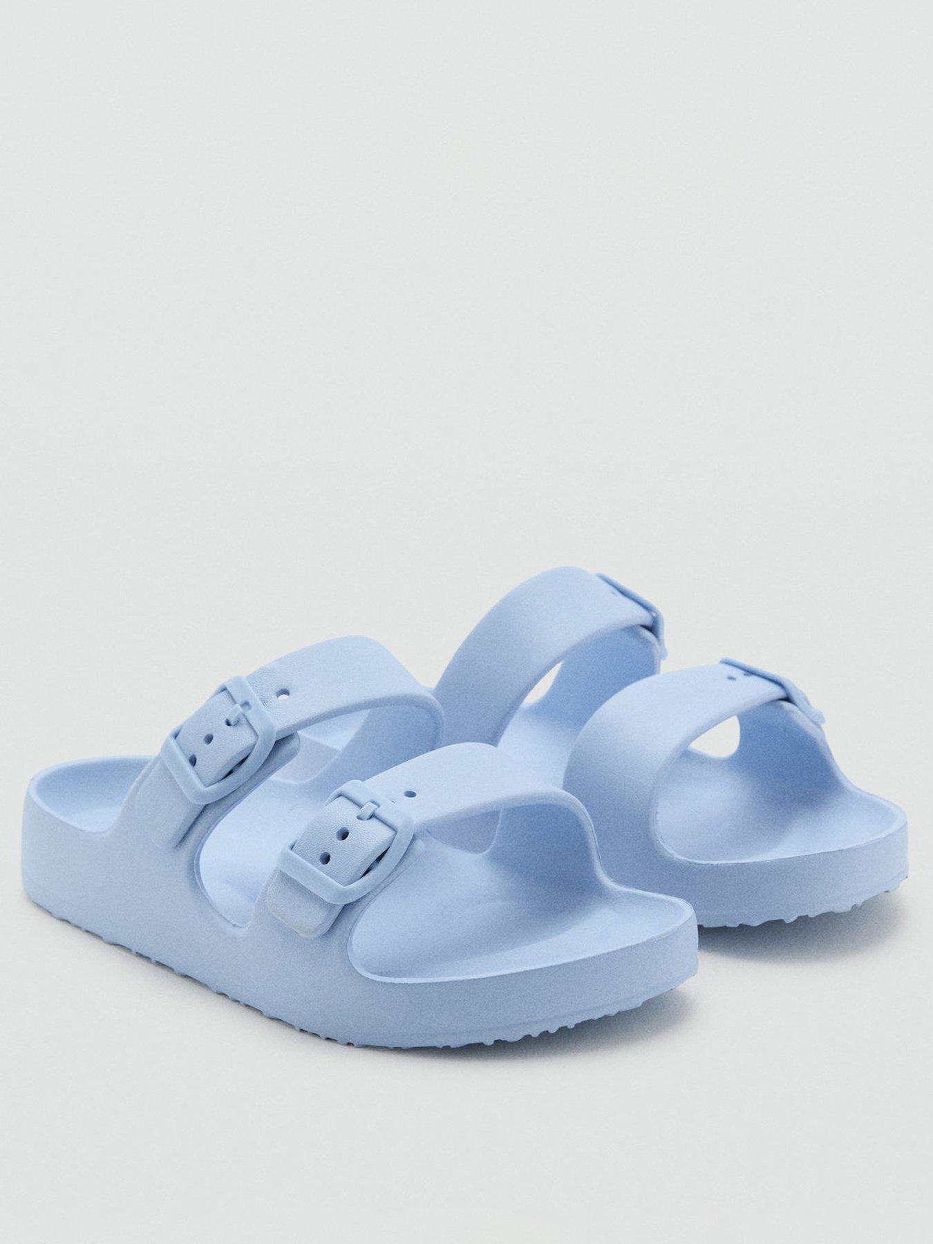  image of mango-girls-double-buckle-eva-sliders-light-blue
