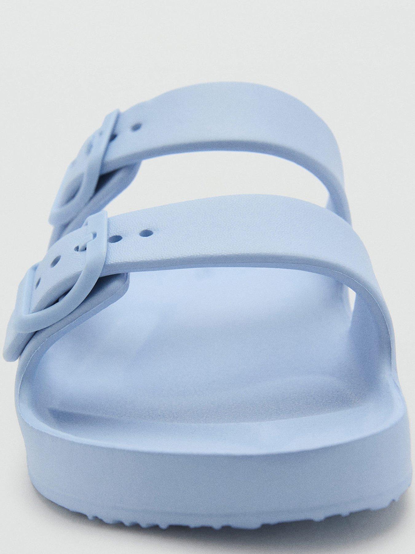  image of mango-girls-double-buckle-eva-sliders-light-blue