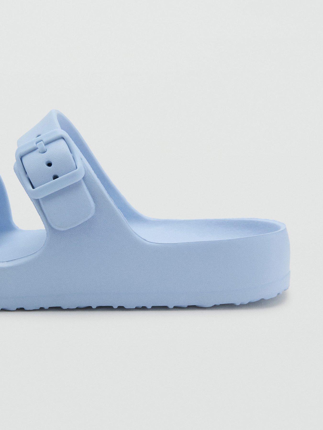  image of mango-girls-double-buckle-eva-sliders-light-blue