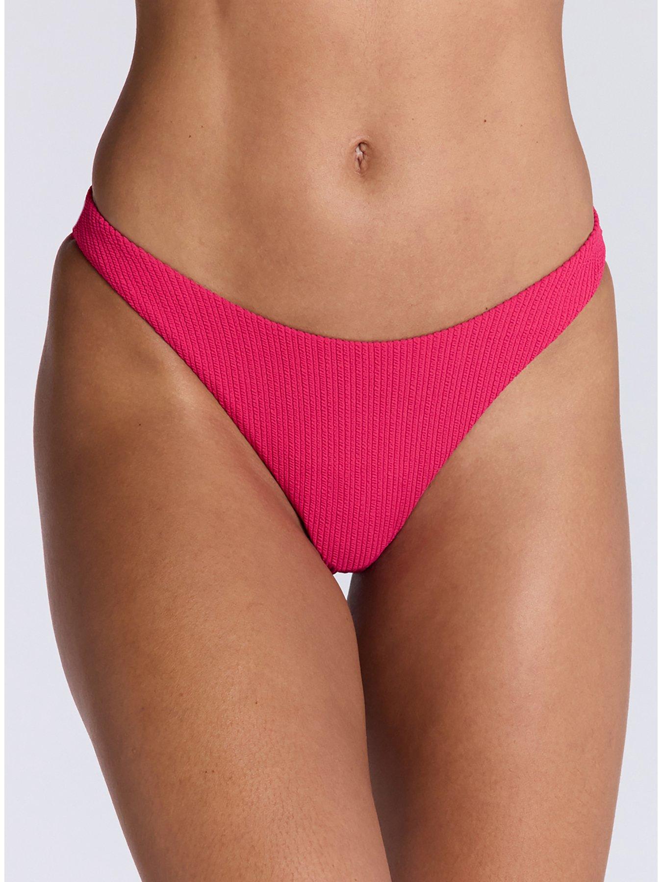 Image 4 of 4 of Boux Avenue Ibiza Texture Bikini Briefs - Hot Pink
