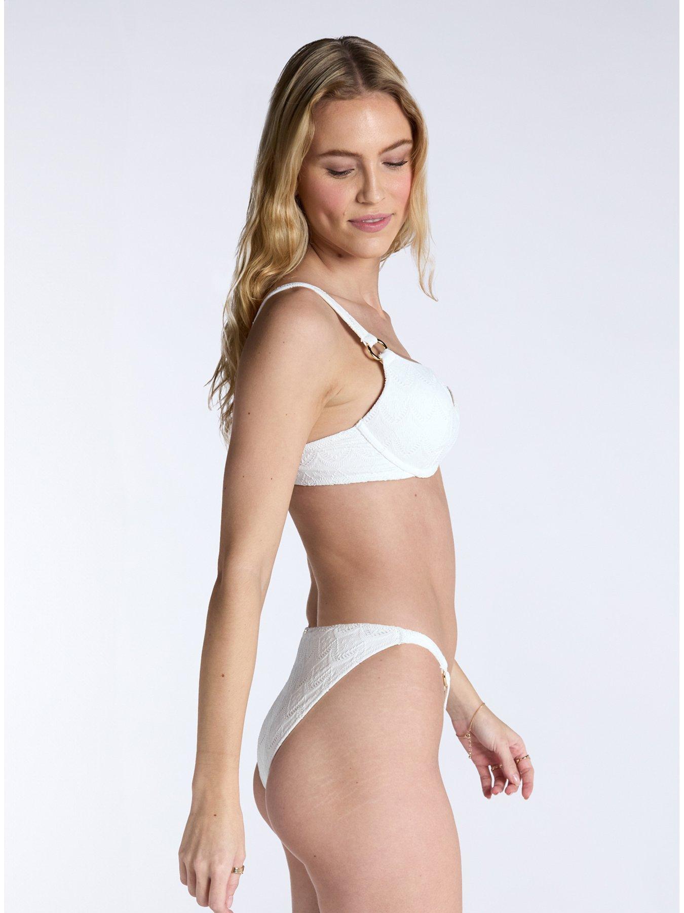 Image 3 of 5 of Boux Avenue Adria Tanga Brazilian Bikini Briefs - White