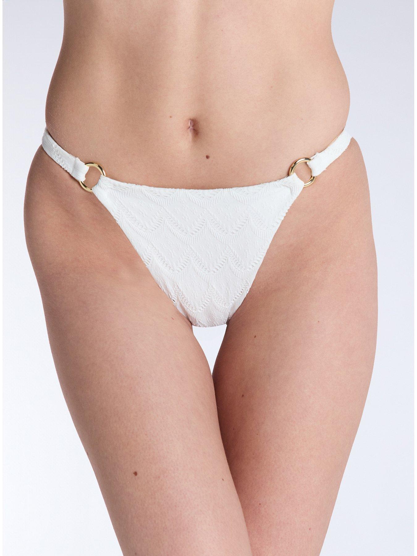 Image 4 of 5 of Boux Avenue Adria Tanga Brazilian Bikini Briefs - White