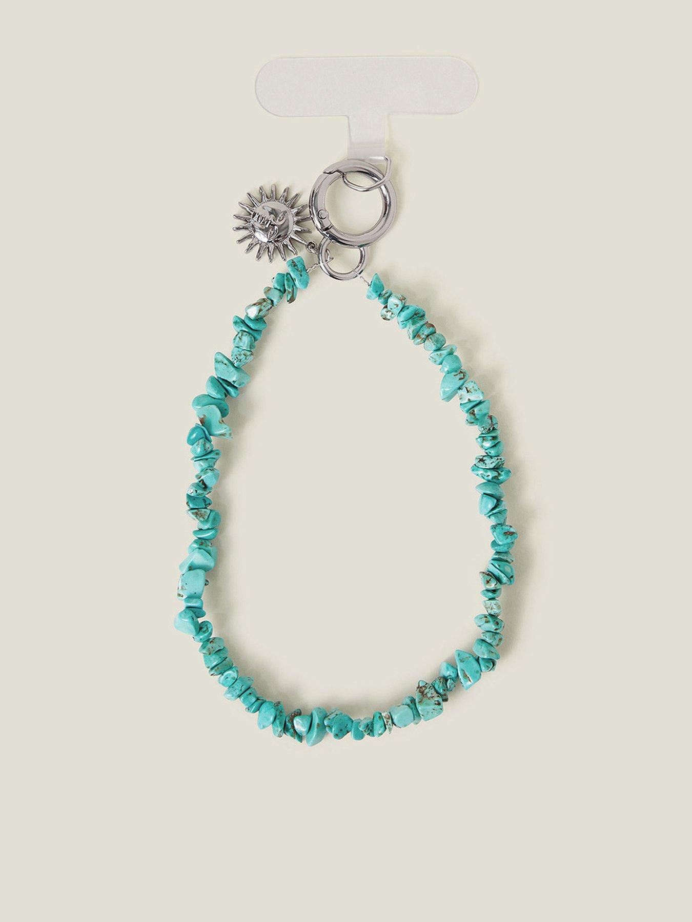  image of accessorize-stone-phone-wrist-strap-turquoise