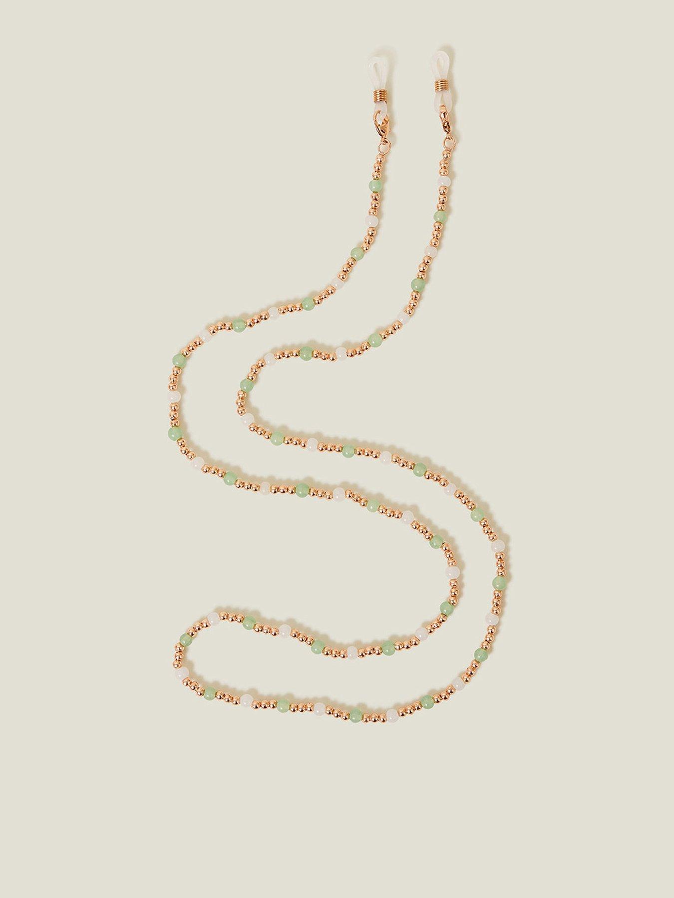 image of accessorize-mint-and-ivory-beaded-sunglasses-green