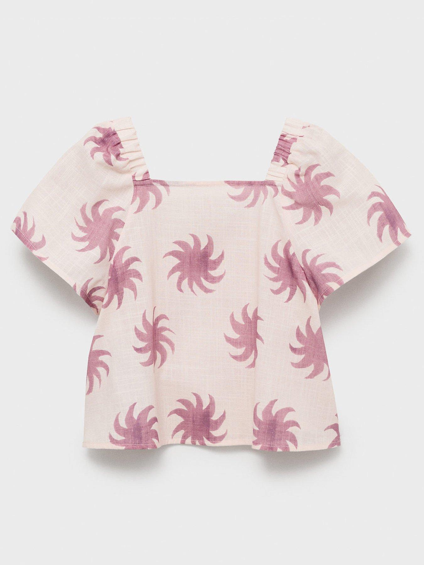  image of mango-girls-paige-co-ord-blouse-pink