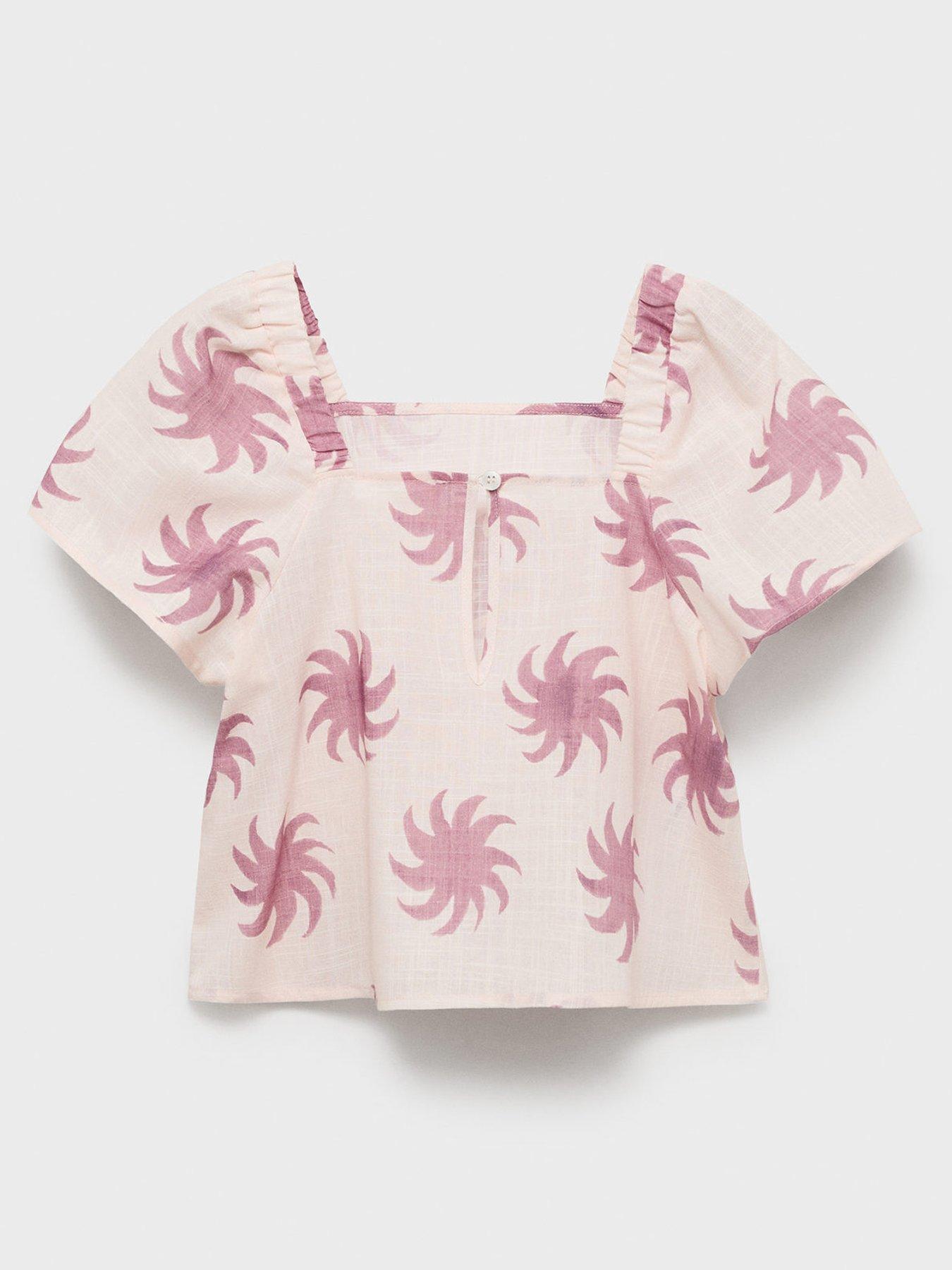  image of mango-girls-paige-co-ord-blouse-pink