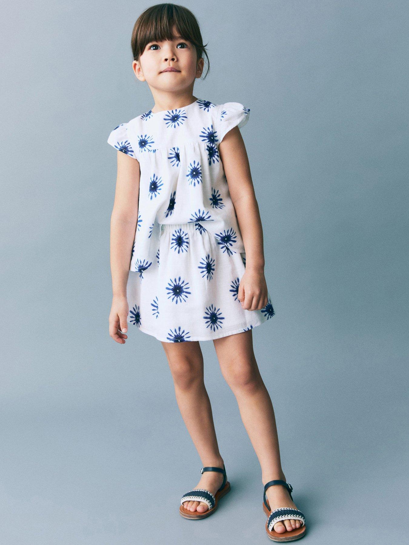  image of mango-younger-girls-sol-co-ord-blouse-whiteblue