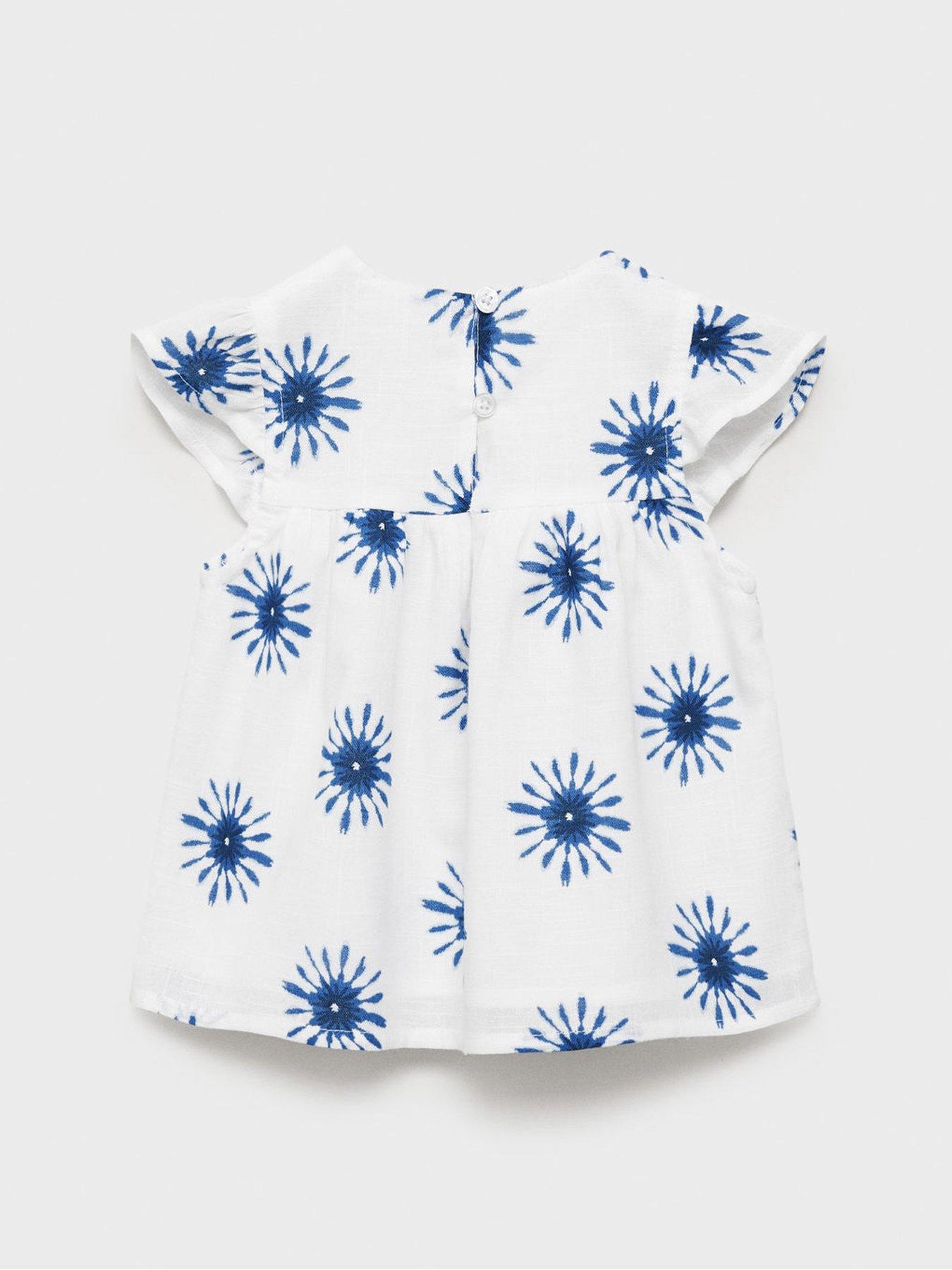  image of mango-younger-girls-sol-co-ord-blouse-whiteblue