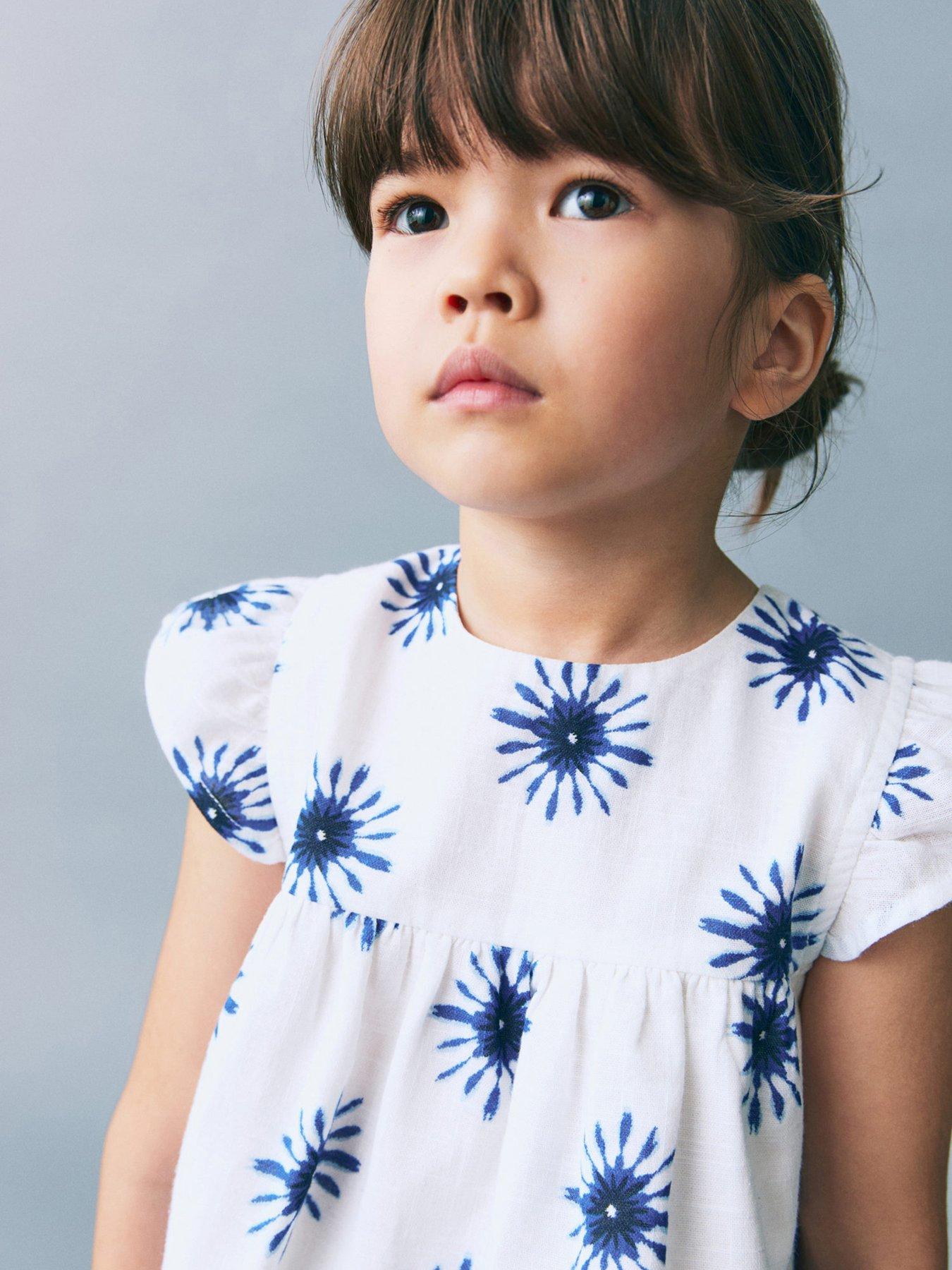  image of mango-younger-girls-sol-co-ord-blouse-whiteblue
