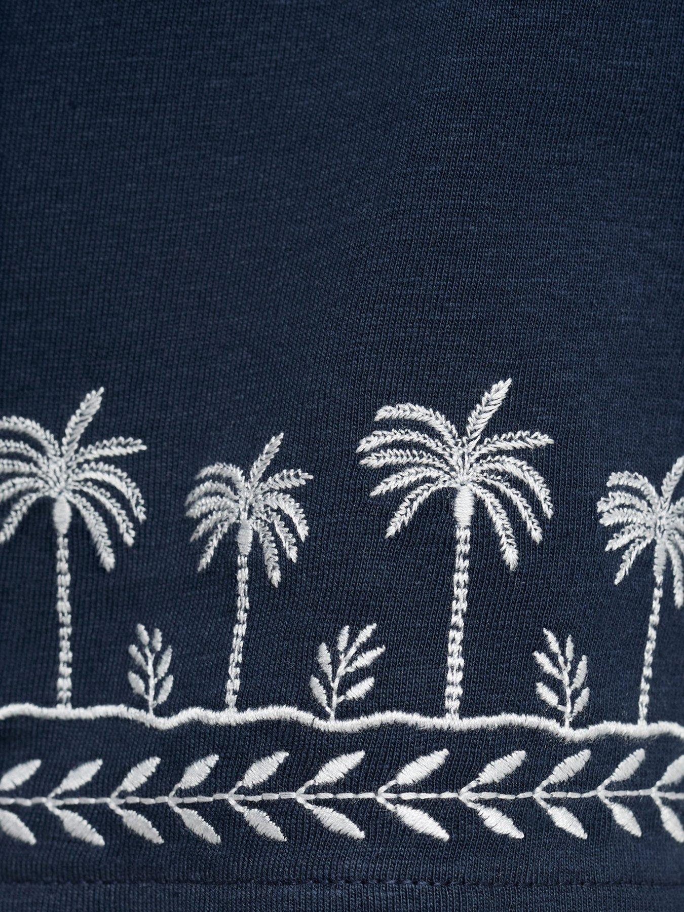  image of mango-girls-palm-tree-co-ord-shorts-navy
