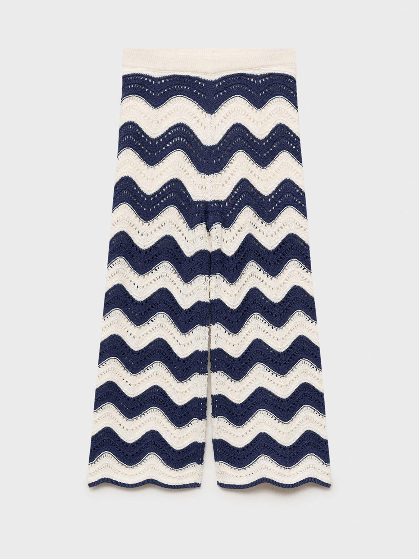  image of mango-girls-crochet-zig-zag-co-ord-trousers-blue