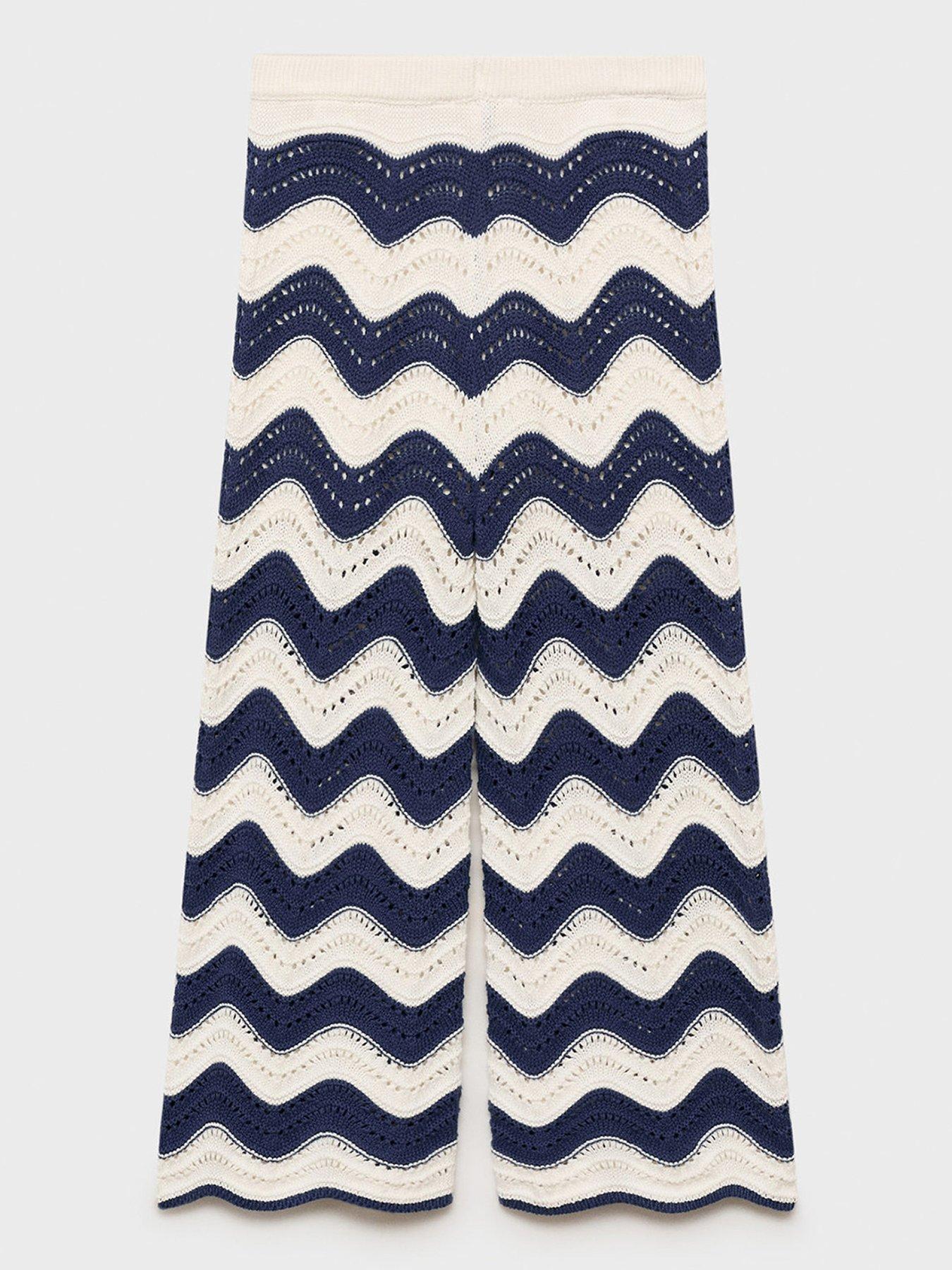  image of mango-girls-crochet-zig-zag-co-ord-trousers-blue