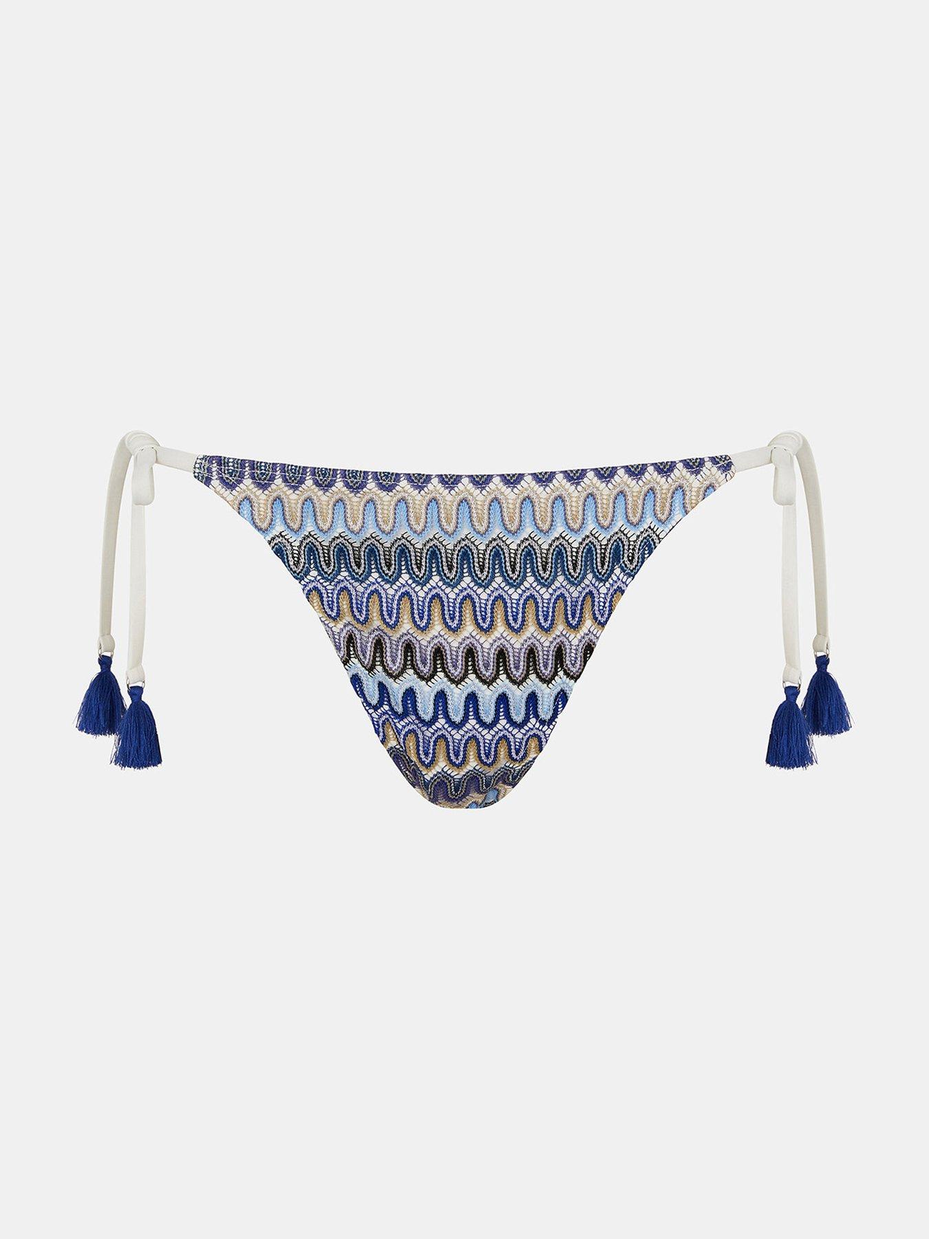  image of accessorize-crochet-tie-side-pant-blue