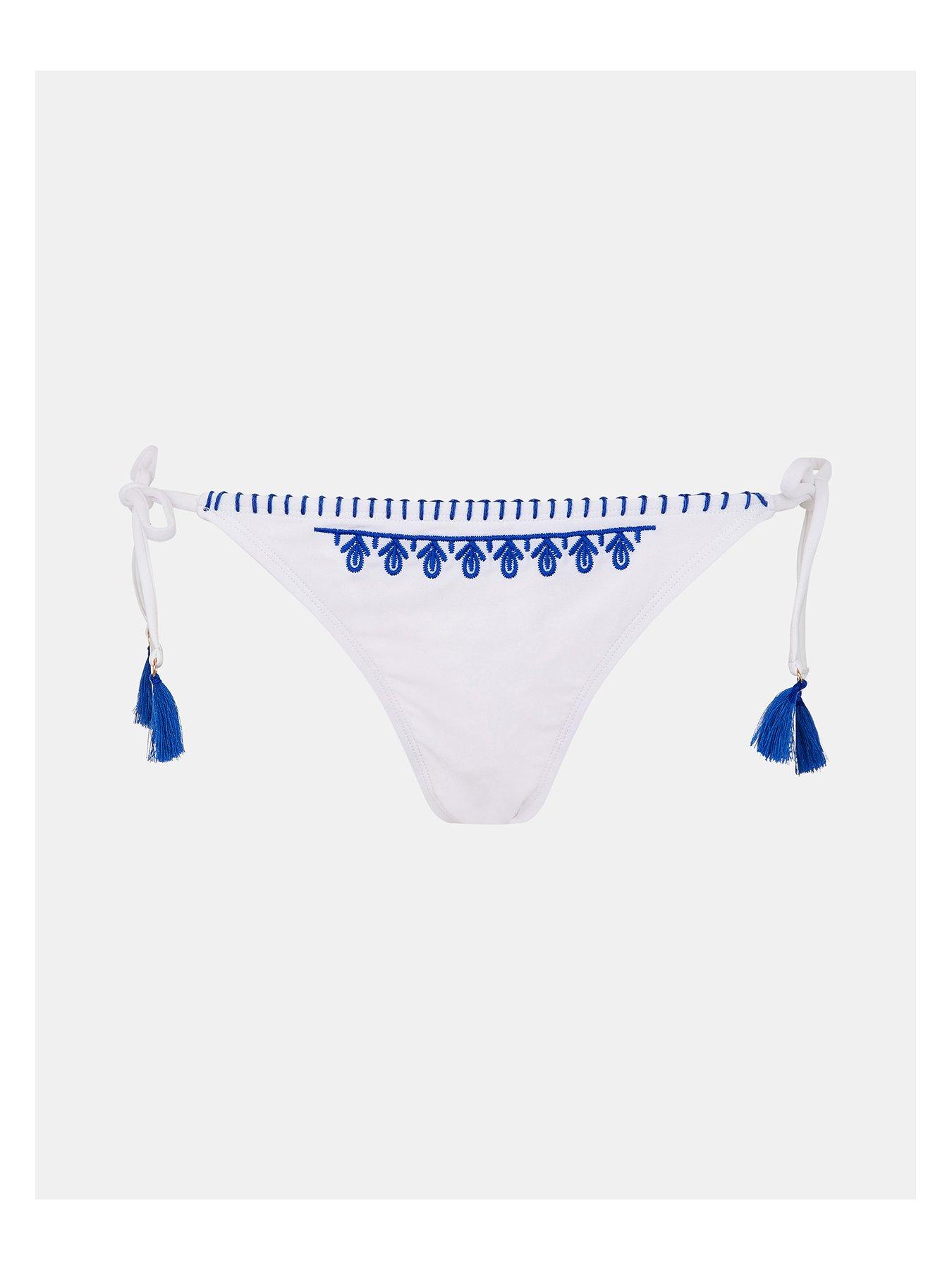 Image 3 of 4 of Accessorize Embroidered Bikini Pant - Blue