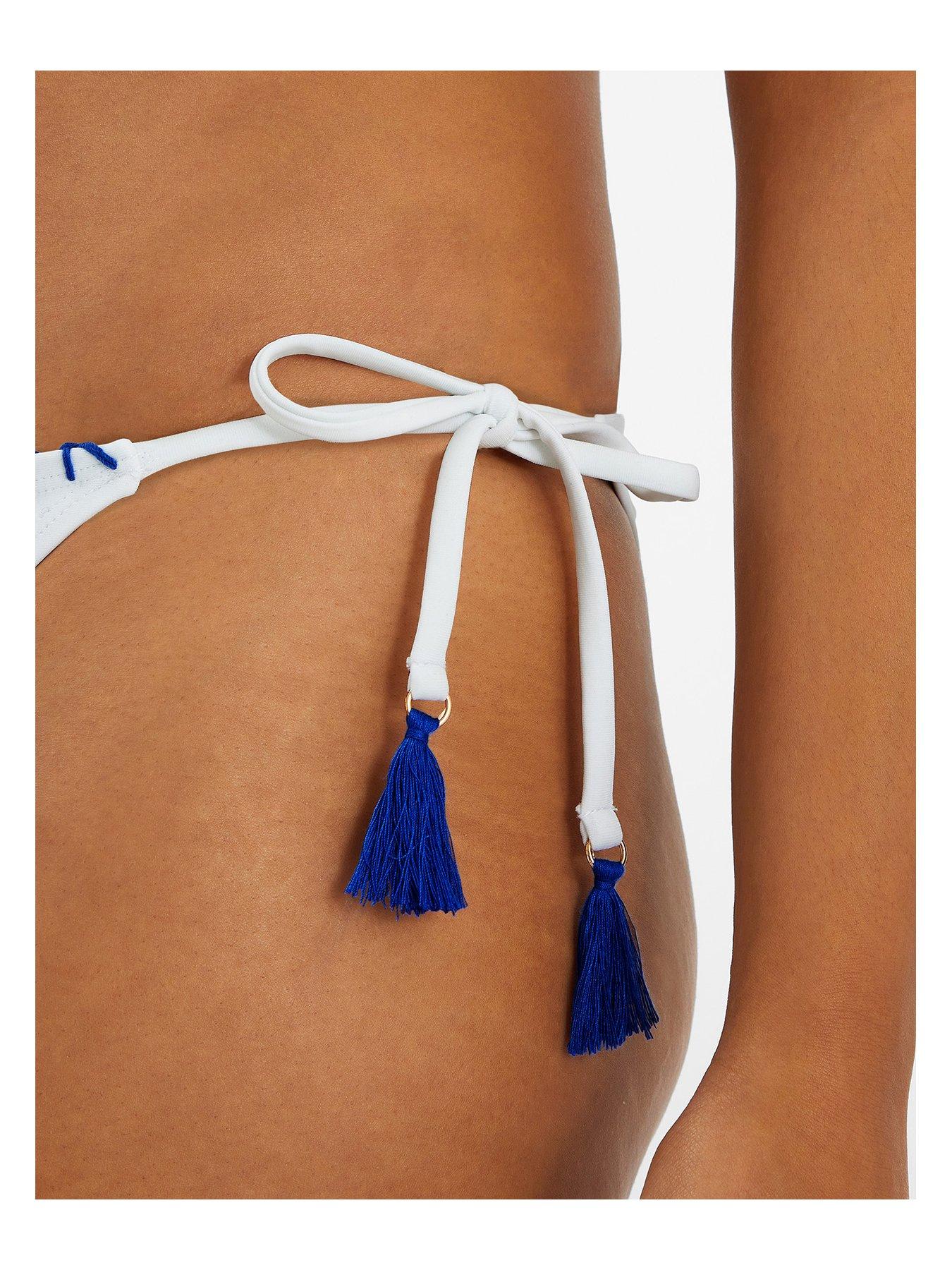Image 4 of 4 of Accessorize Embroidered Bikini Pant - Blue