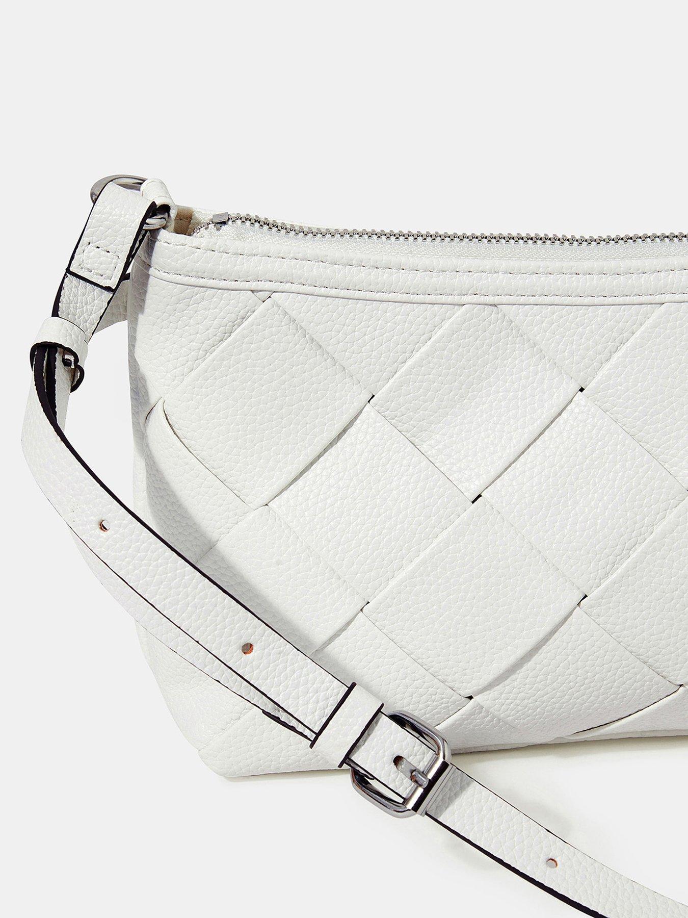  image of accessorize-woven-weave-shoulder-bag-white