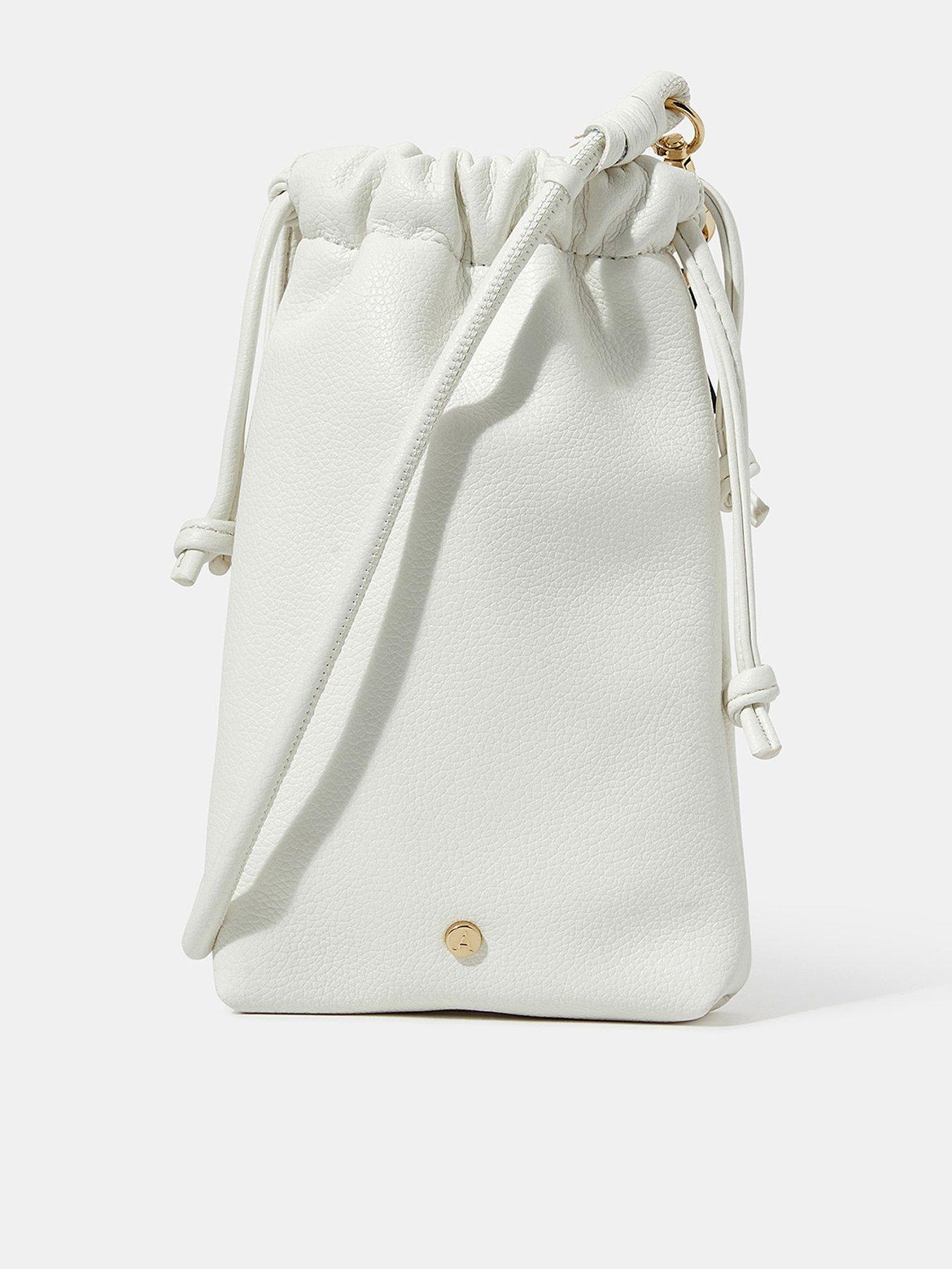 undefined Drawstring Phone Bag - White