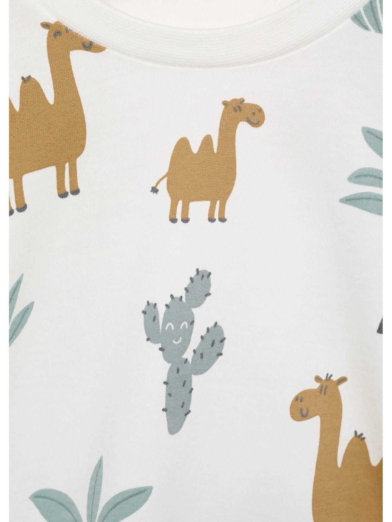  image of mango-younger-boys-desert-print-short-sleeve-tshirt-light-cream