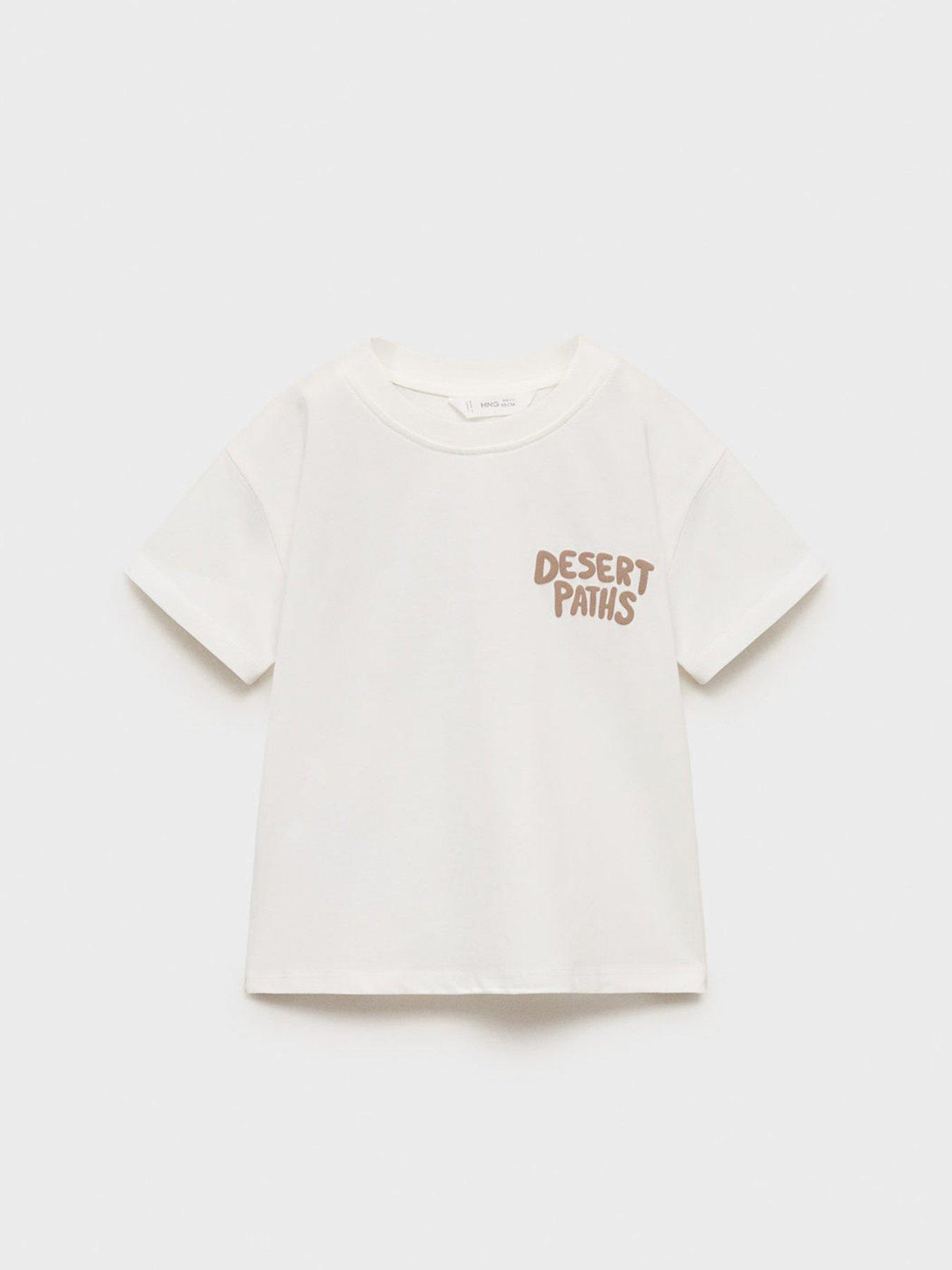  image of mango-younger-boys-desert-paths-short-sleeve-t-shirt-light-cream