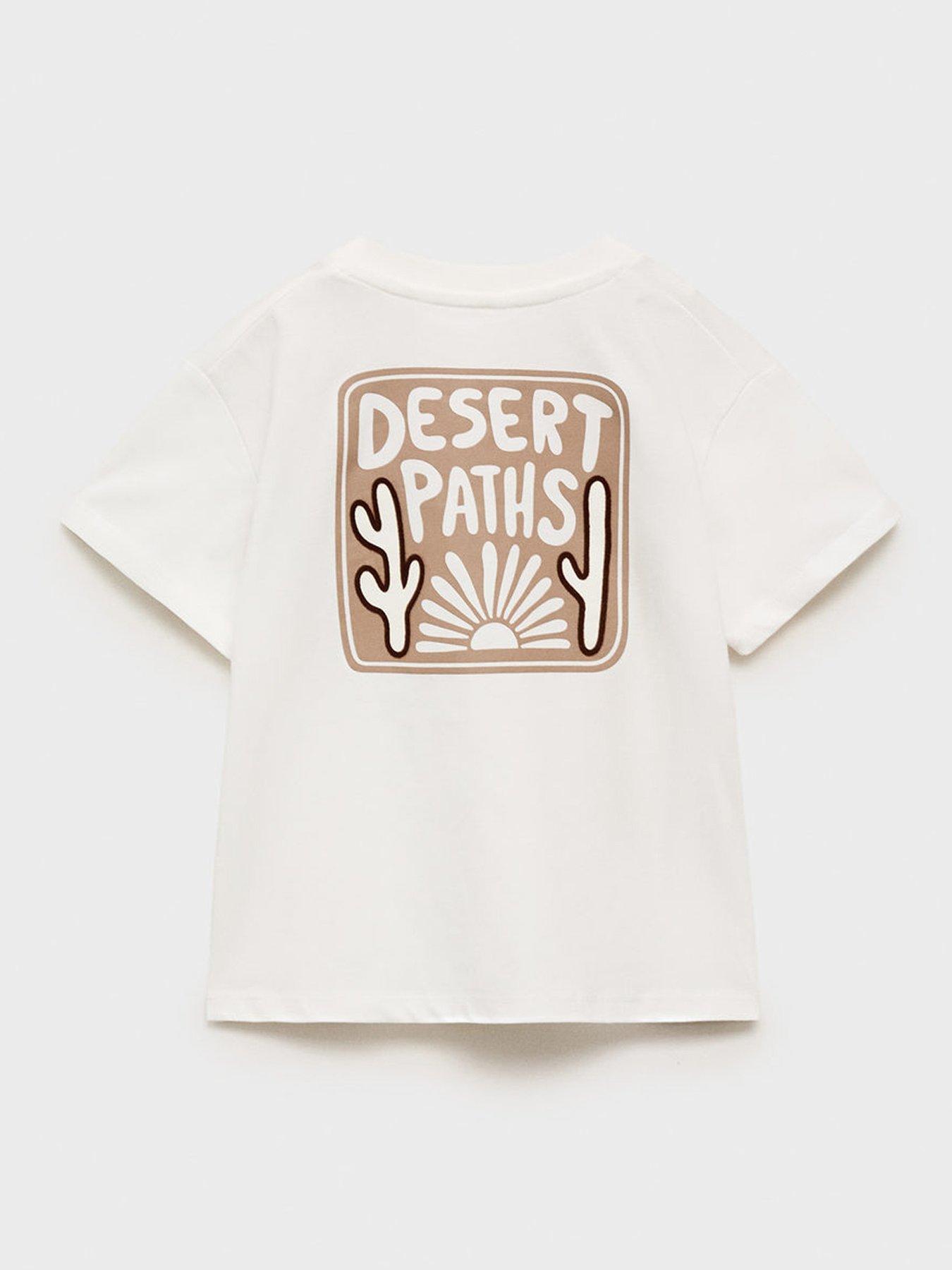  image of mango-younger-boys-desert-paths-short-sleeve-t-shirt-light-cream