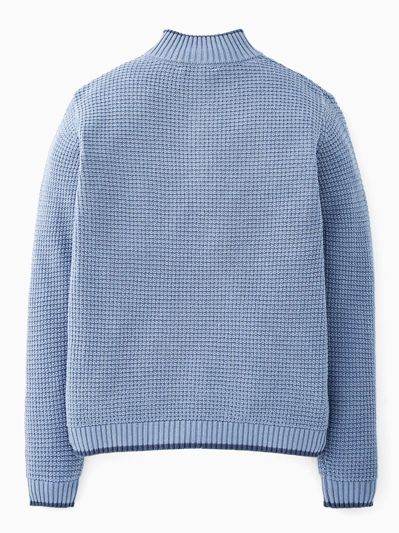 Image 2 of 4 of V by Very Boys Long Sleeve Rib Knit Half Zip Jumper - Blue