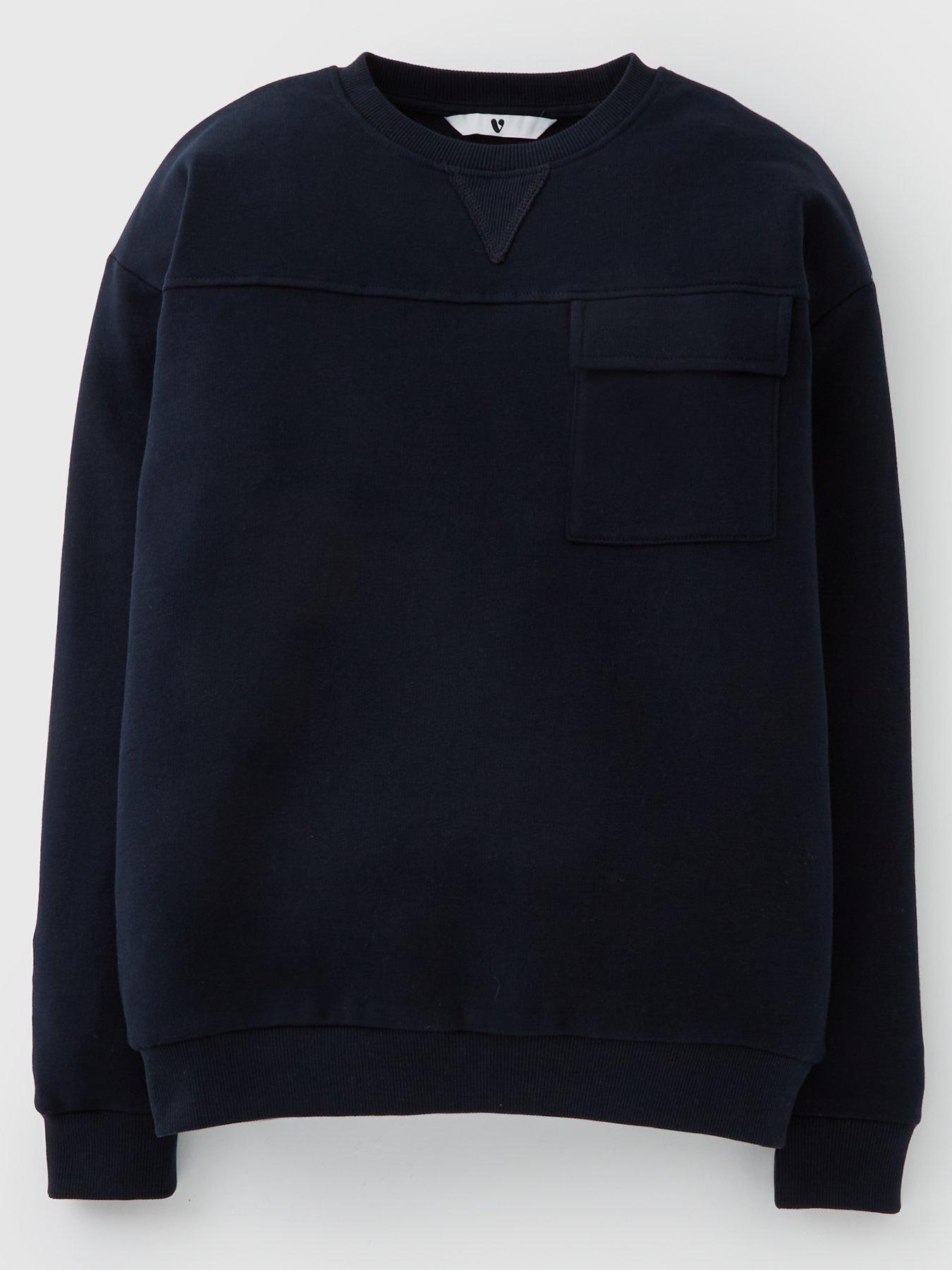 undefined Boys Pocket Detail Sweatshirt - Navy