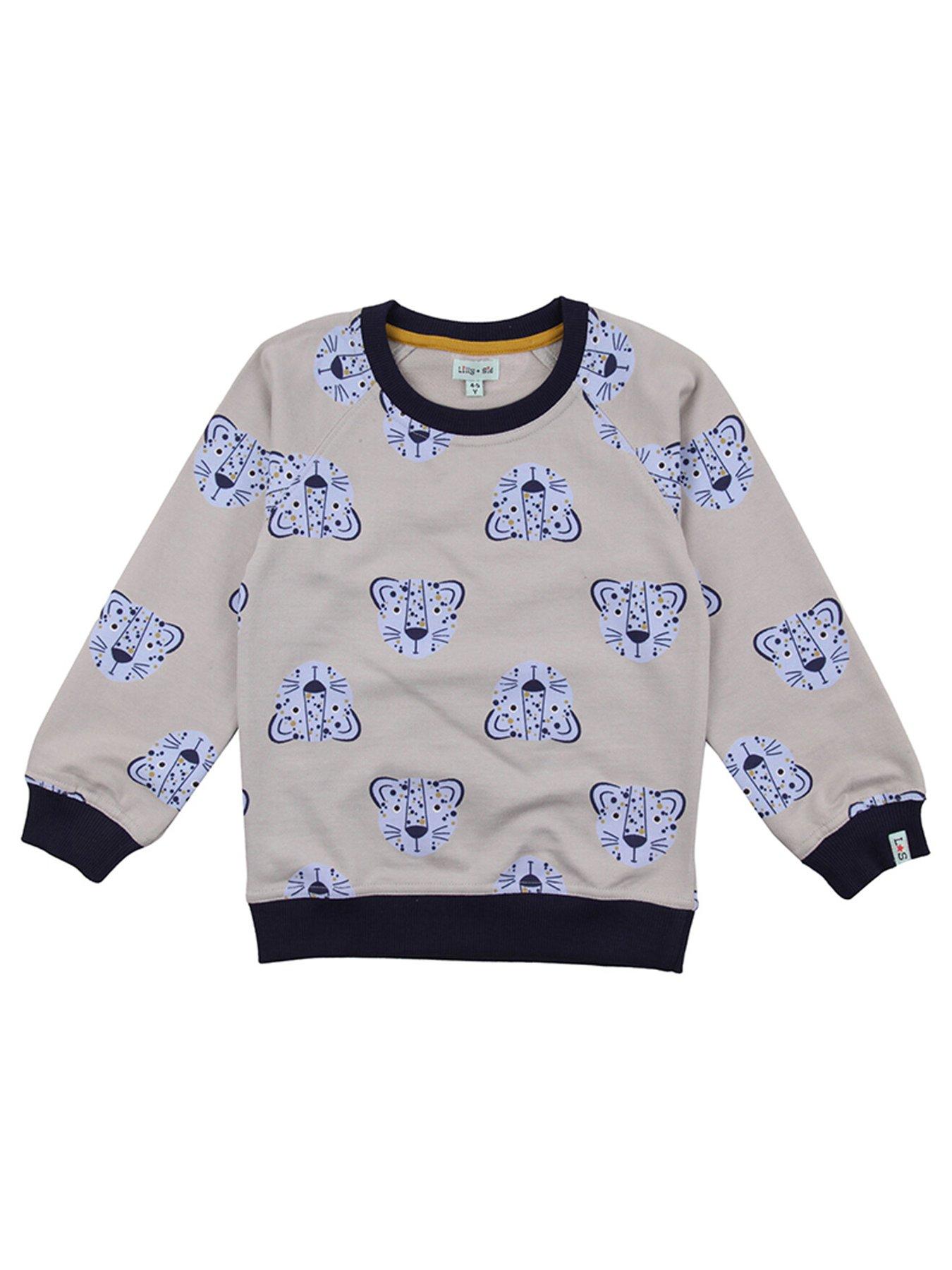  image of lilly-sid-boys-lenny-leopard-sweatshirt-grey