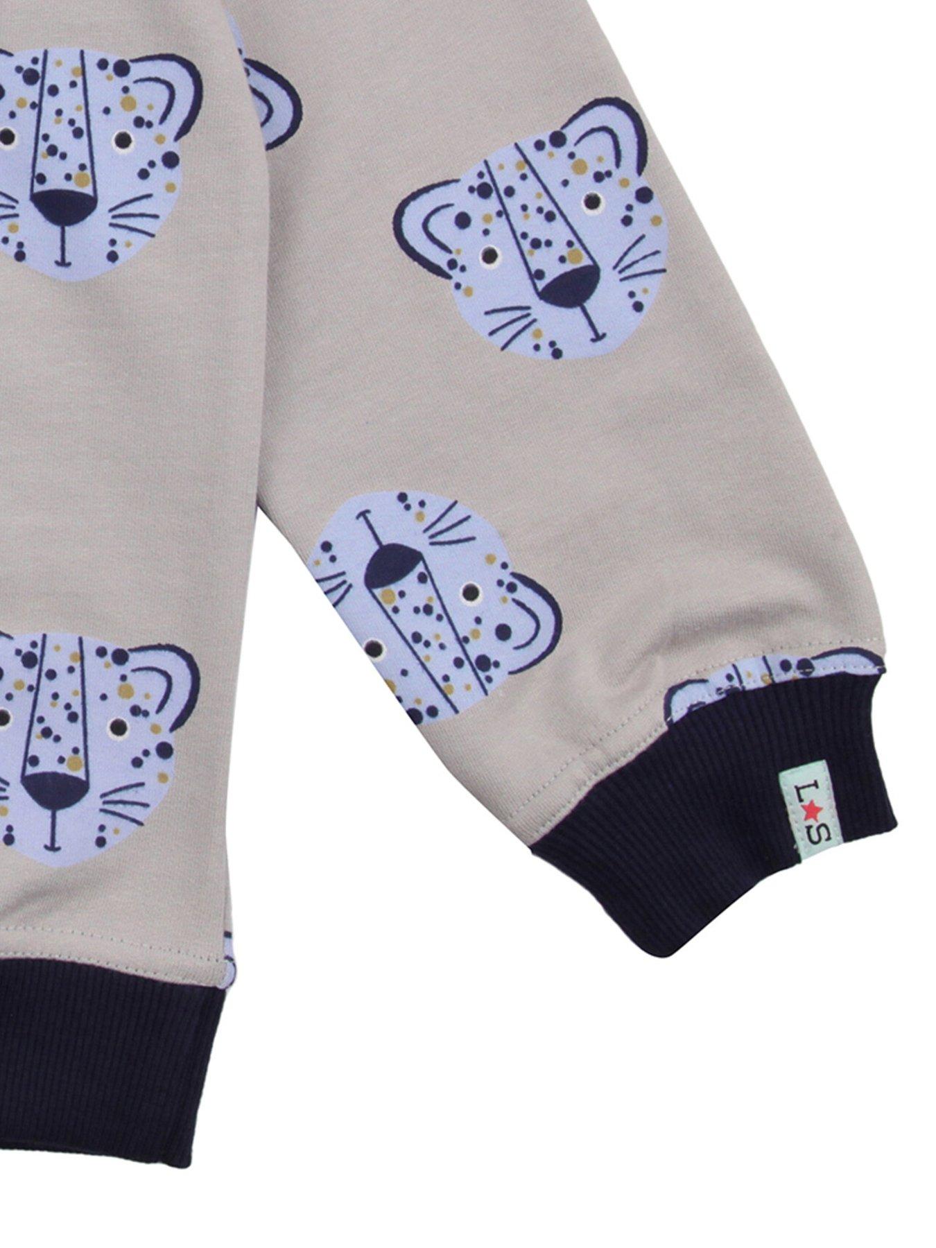  image of lilly-sid-boys-lenny-leopard-sweatshirt-grey