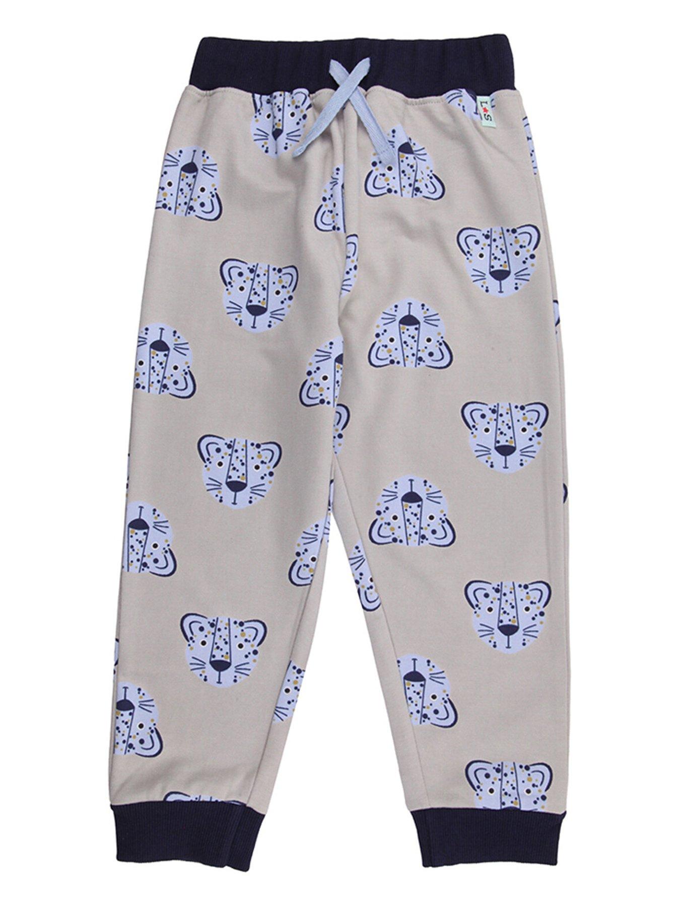  image of lilly-sid-boys-lenny-leopard-print-jogger-grey