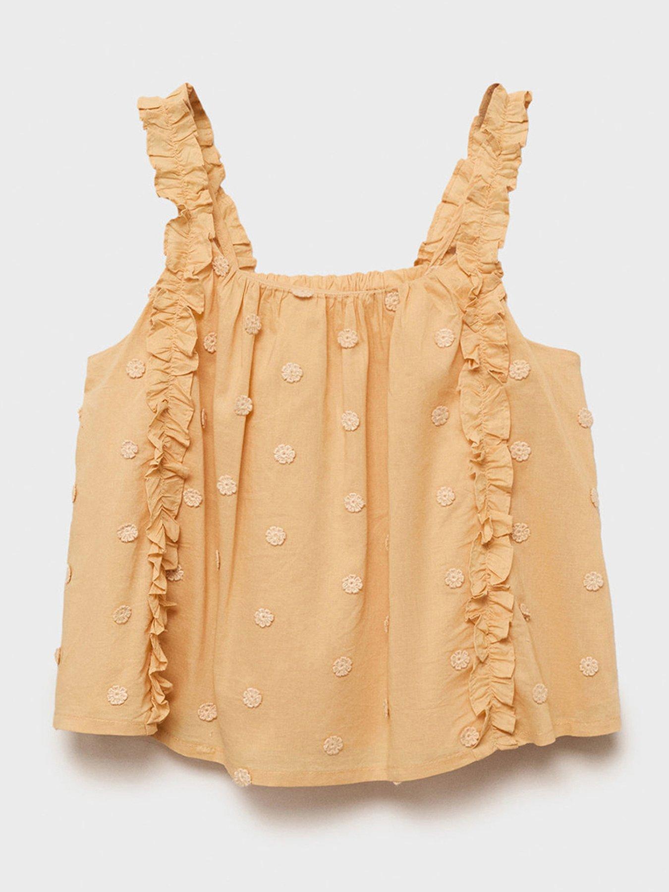 mango-girls-frill-embroidered-co-ord-top-yellow