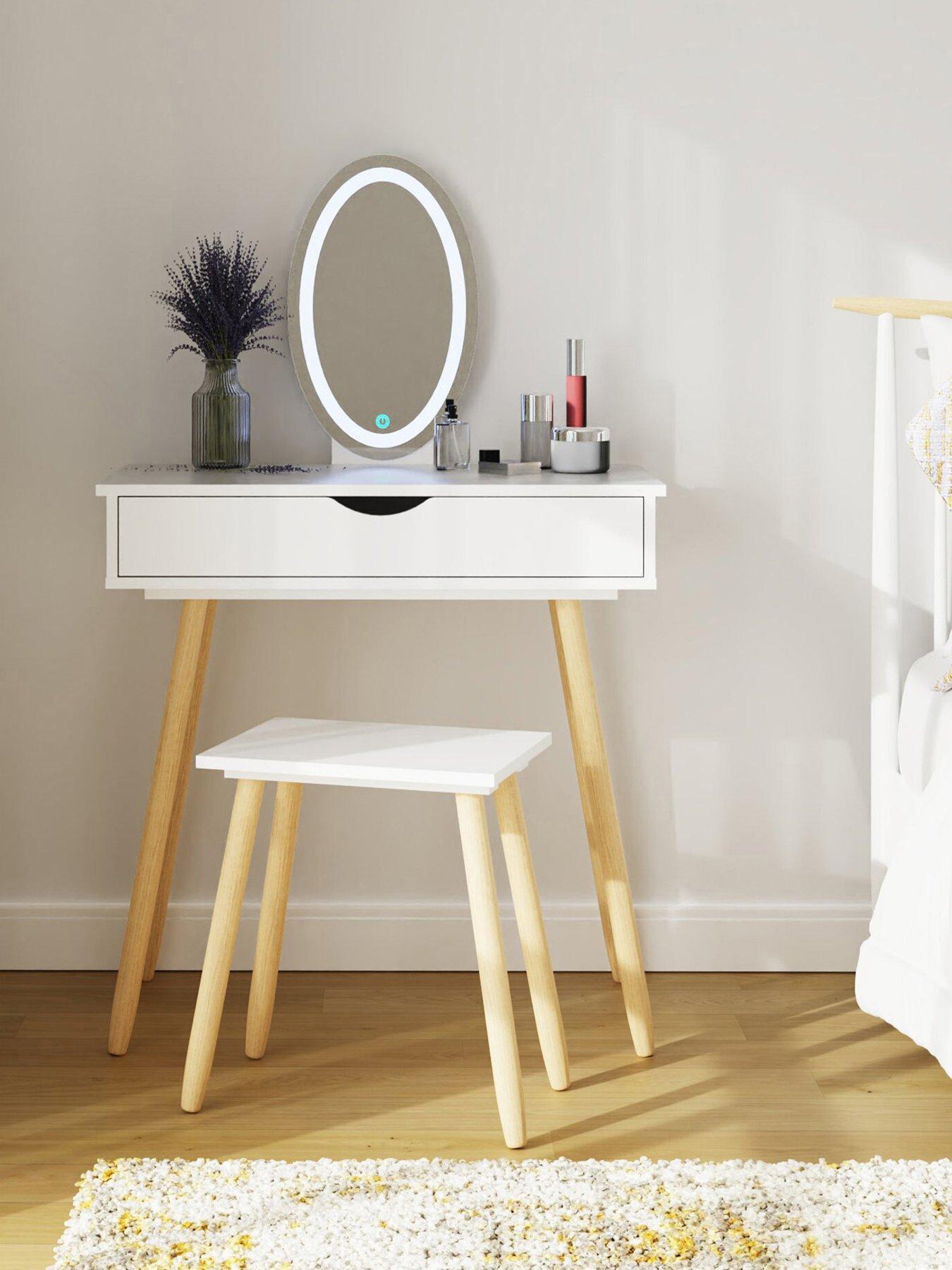  image of gfw-signy-led-dressing-table-with-stool
