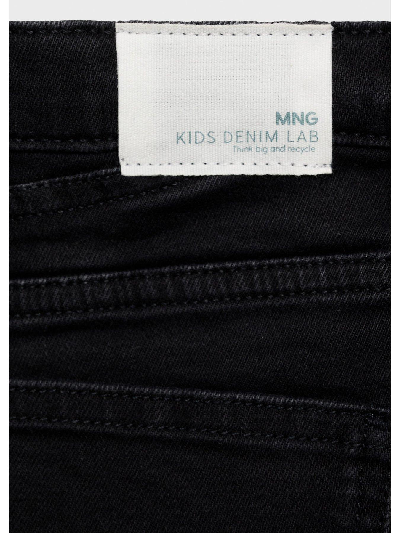  image of mango-girls-button-up-denim-shorts-black