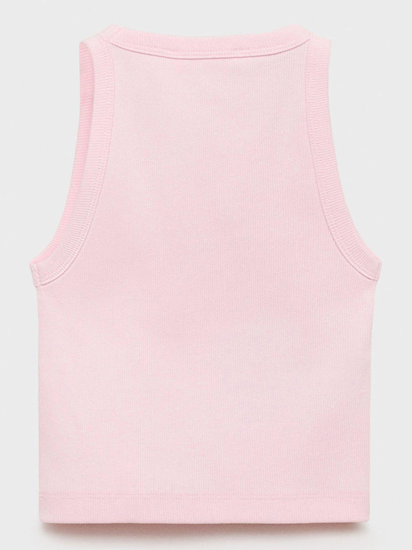  image of mango-girls-rib-vest-top-pink